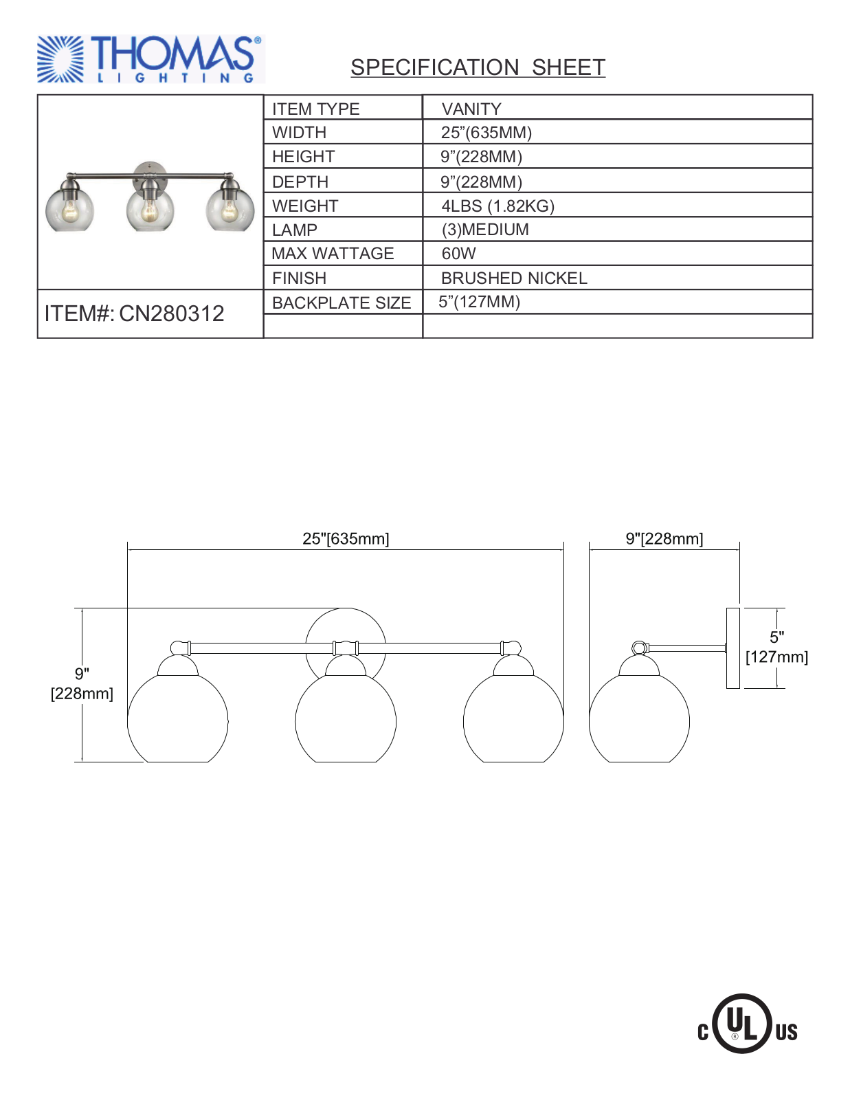 Thomas Lighting CN280312 User Manual - ManualMachine.com