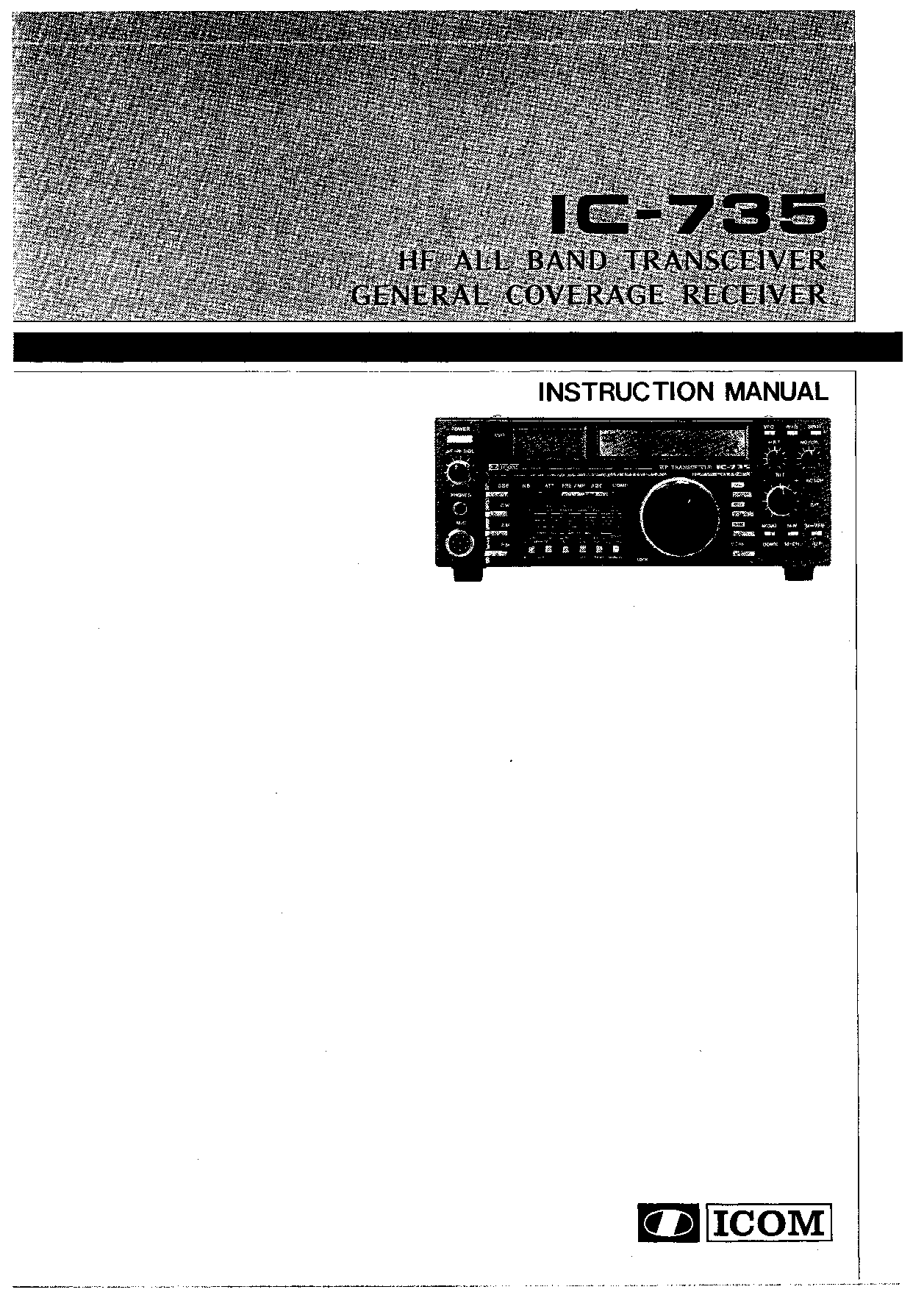 Icom IC-735 User Manual