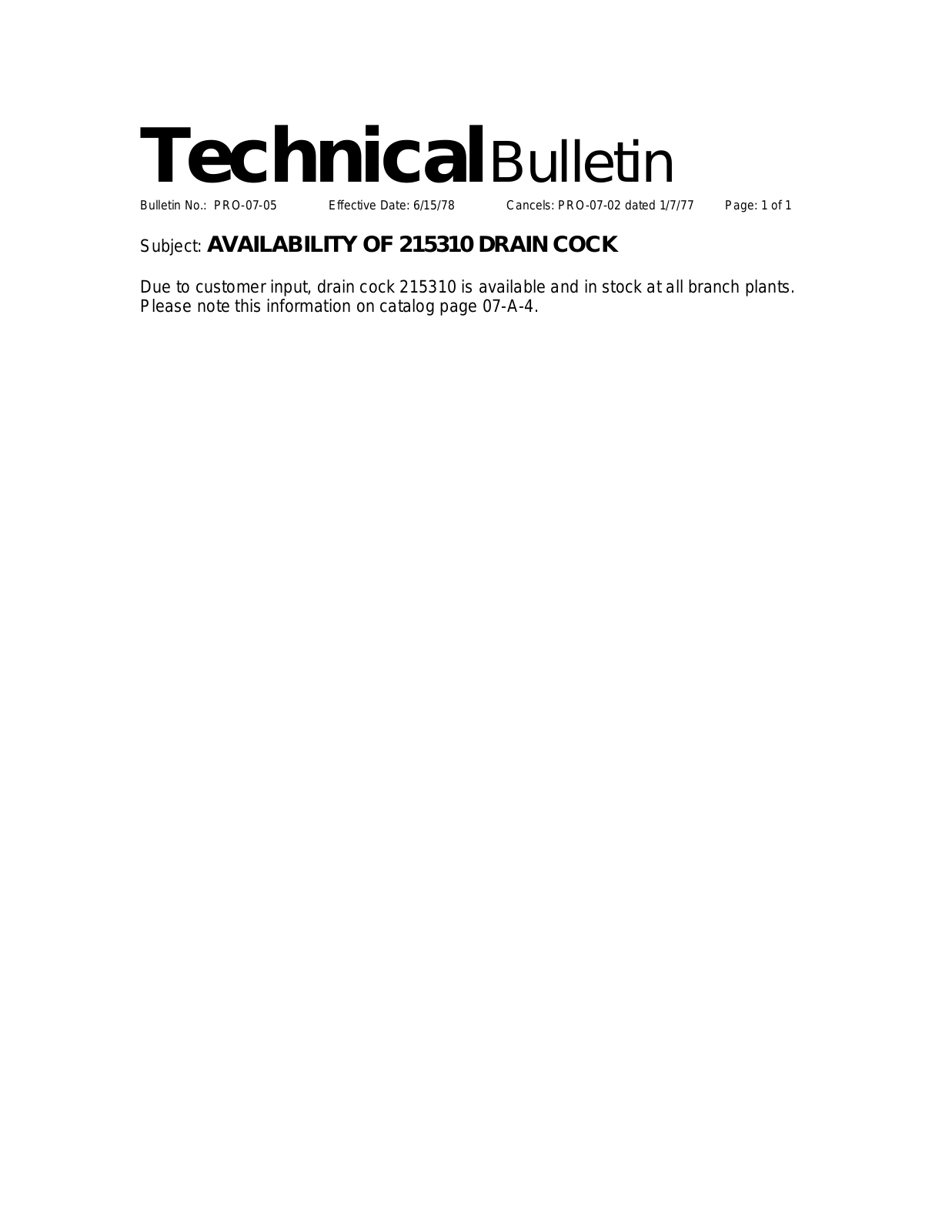 BENDIX TCH-007-005 User Manual