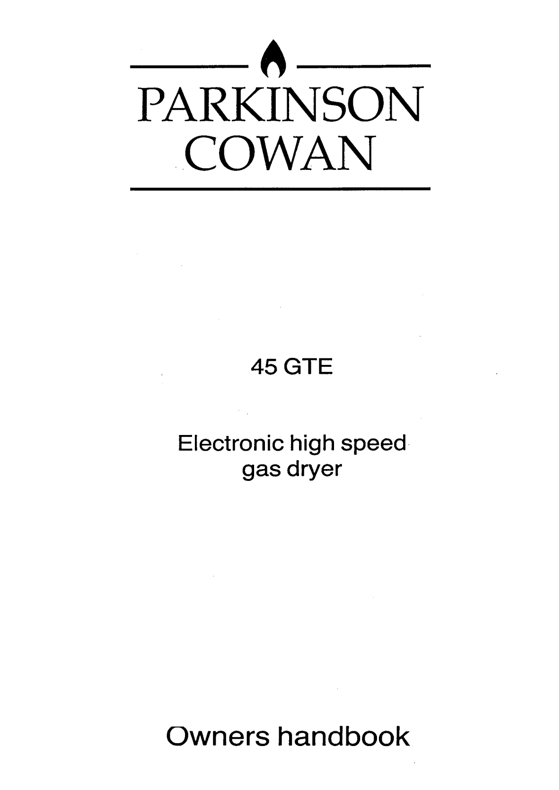 Parkinson Cowan 45GTE User Manual