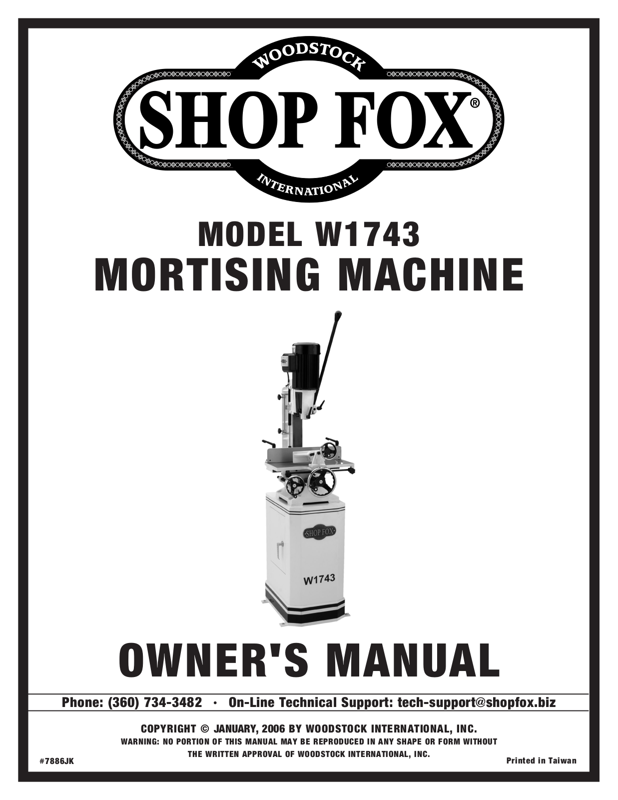 Shop fox W1743 User Manual