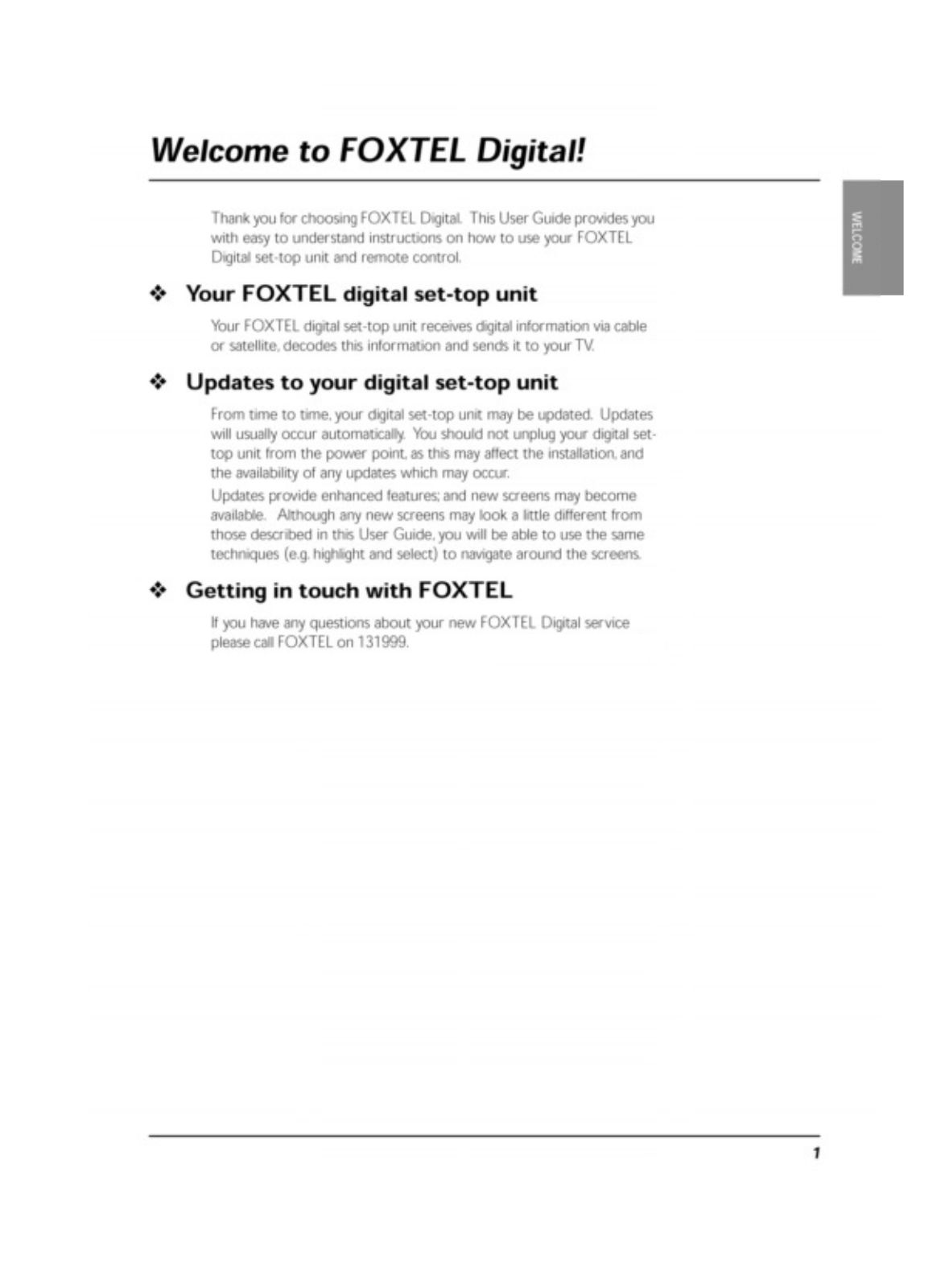 Foxtel DSN1000 User's Guide