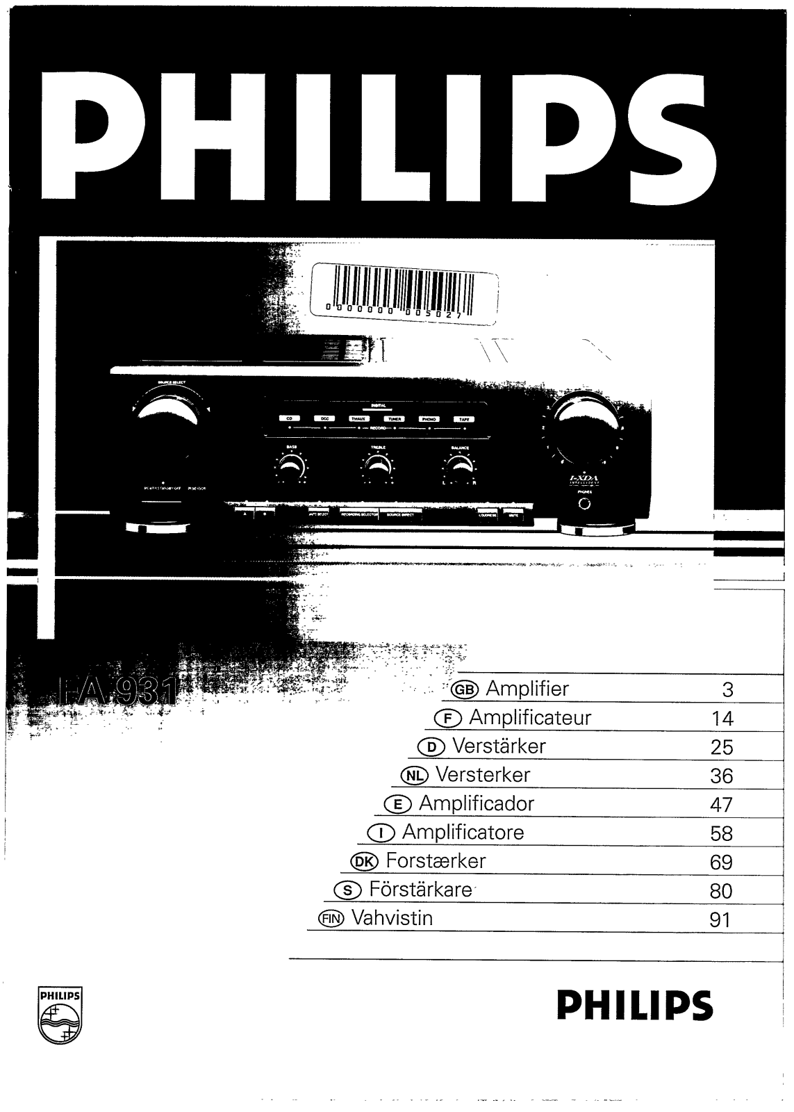 Philips FA-931 Owners Manual