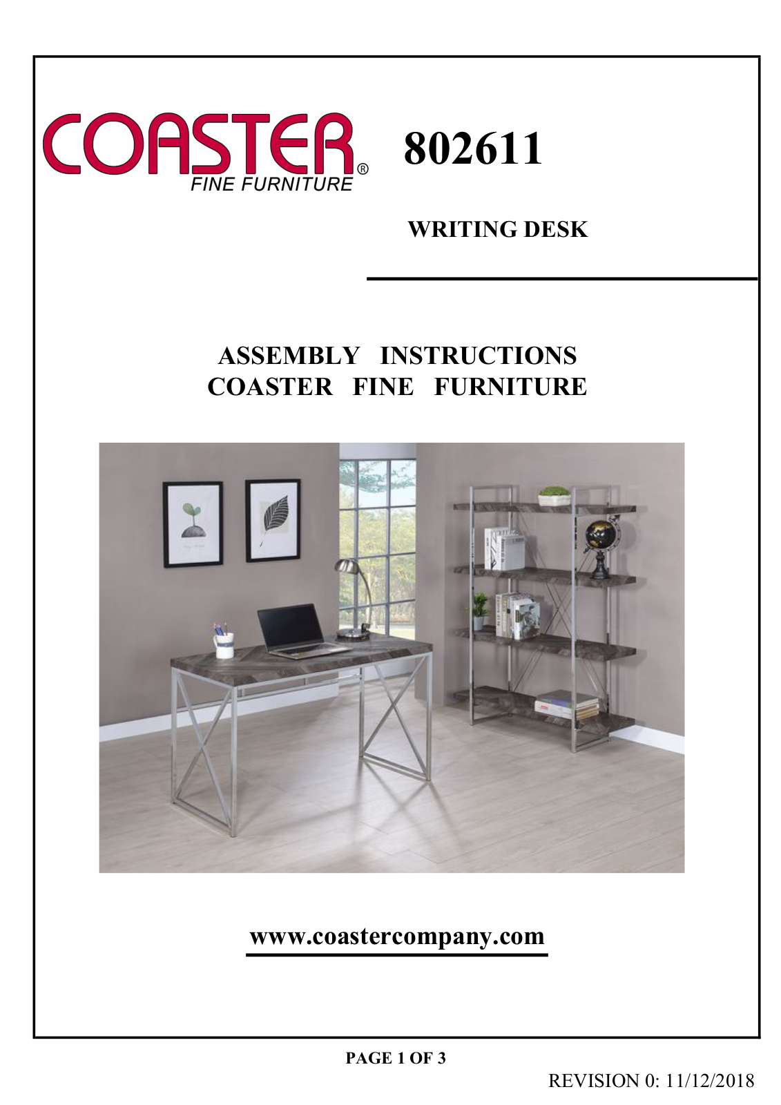 Coaster 802611 Assembly Guide - ManualMachine.com