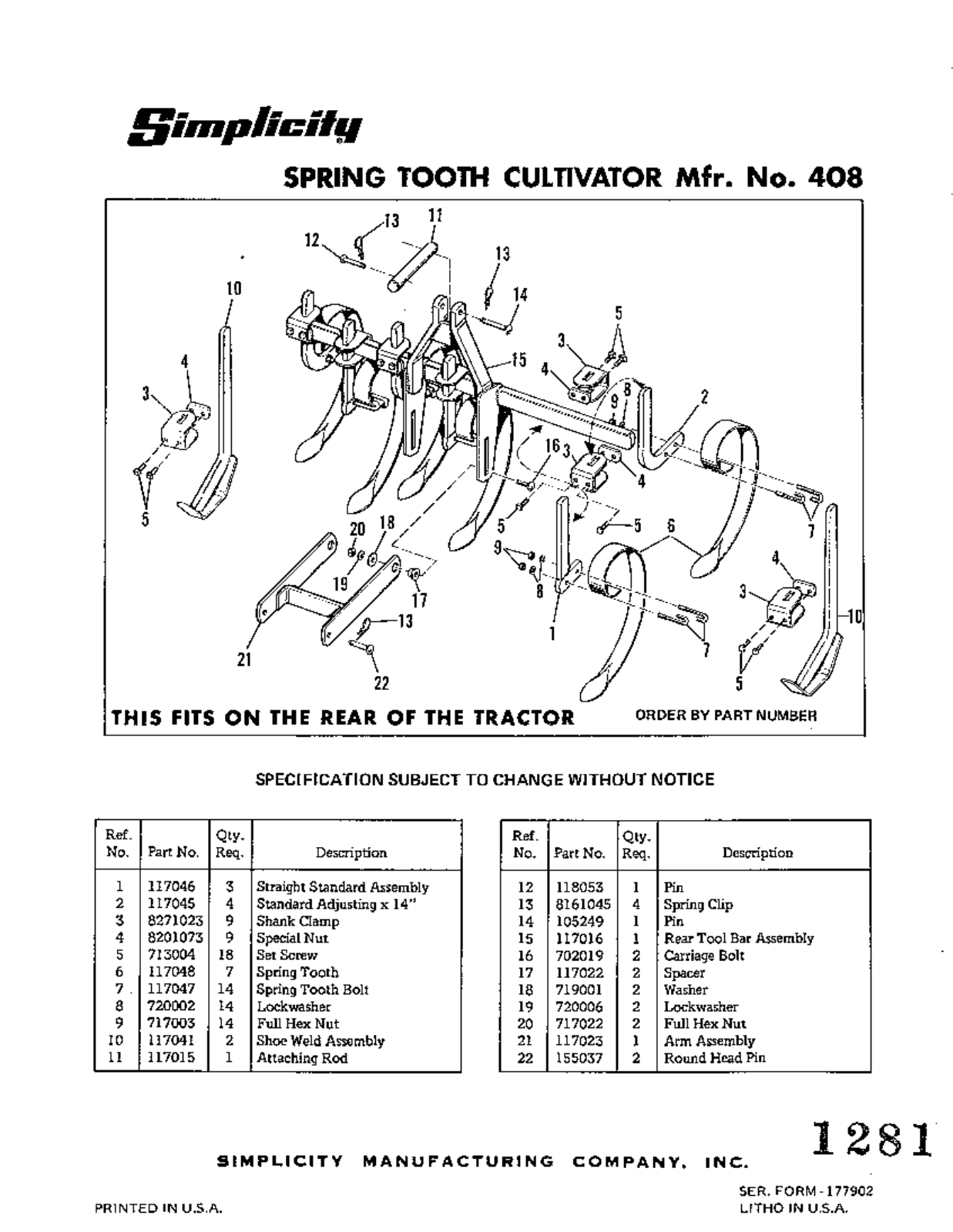 Simplicity 408 User Manual