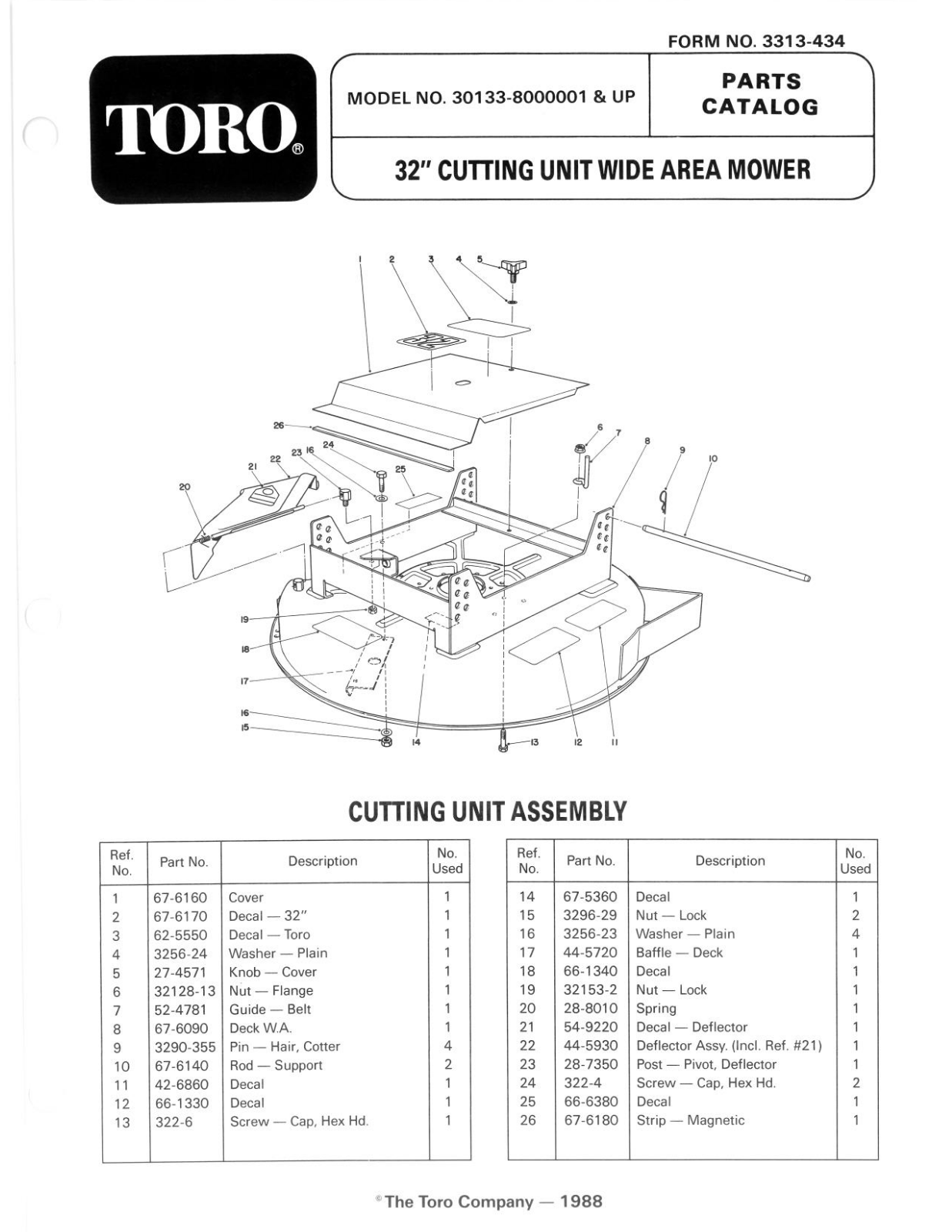 Toro 30133 Parts Catalogue