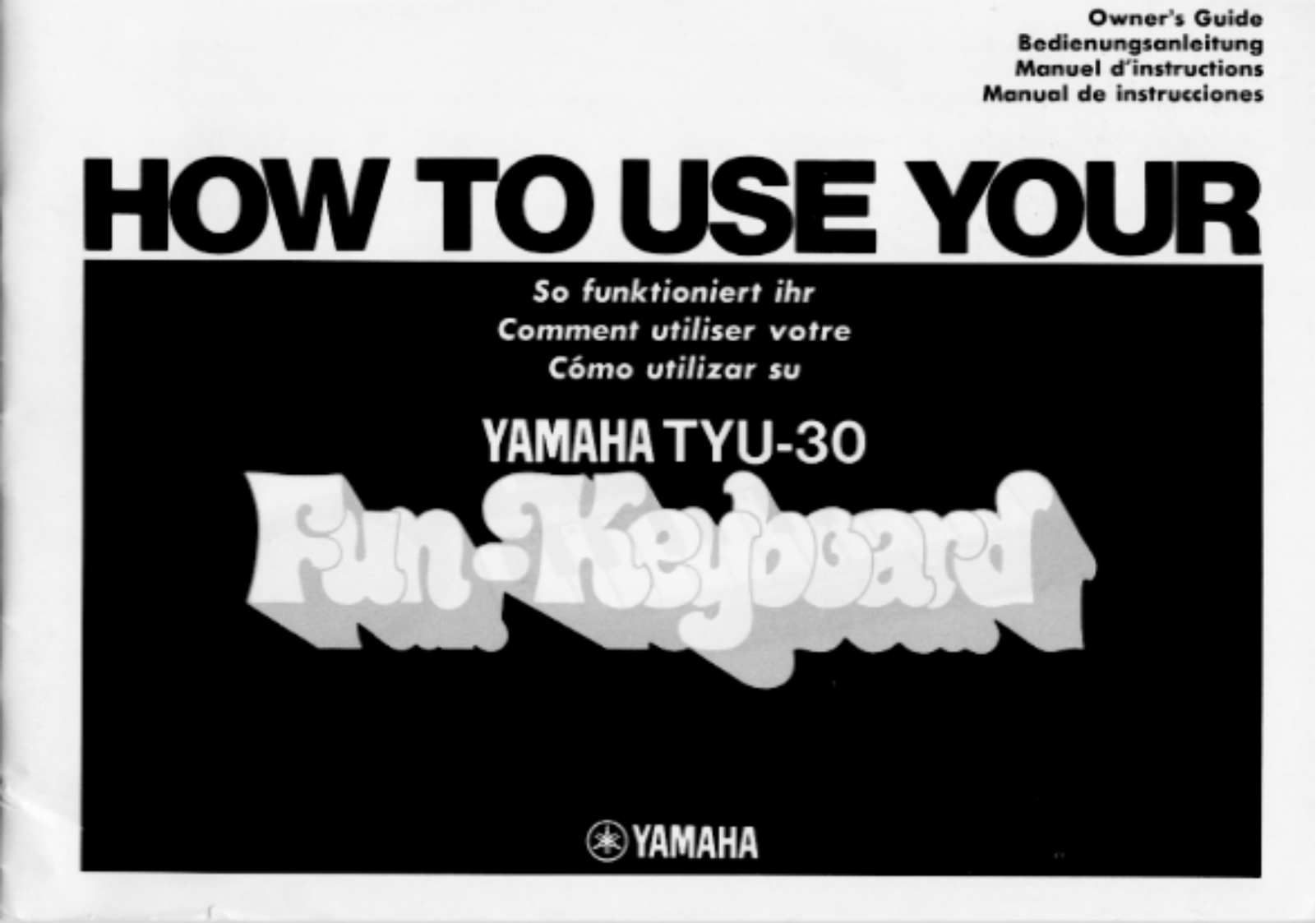 Yamaha TYU-30, TYU30E User Manual