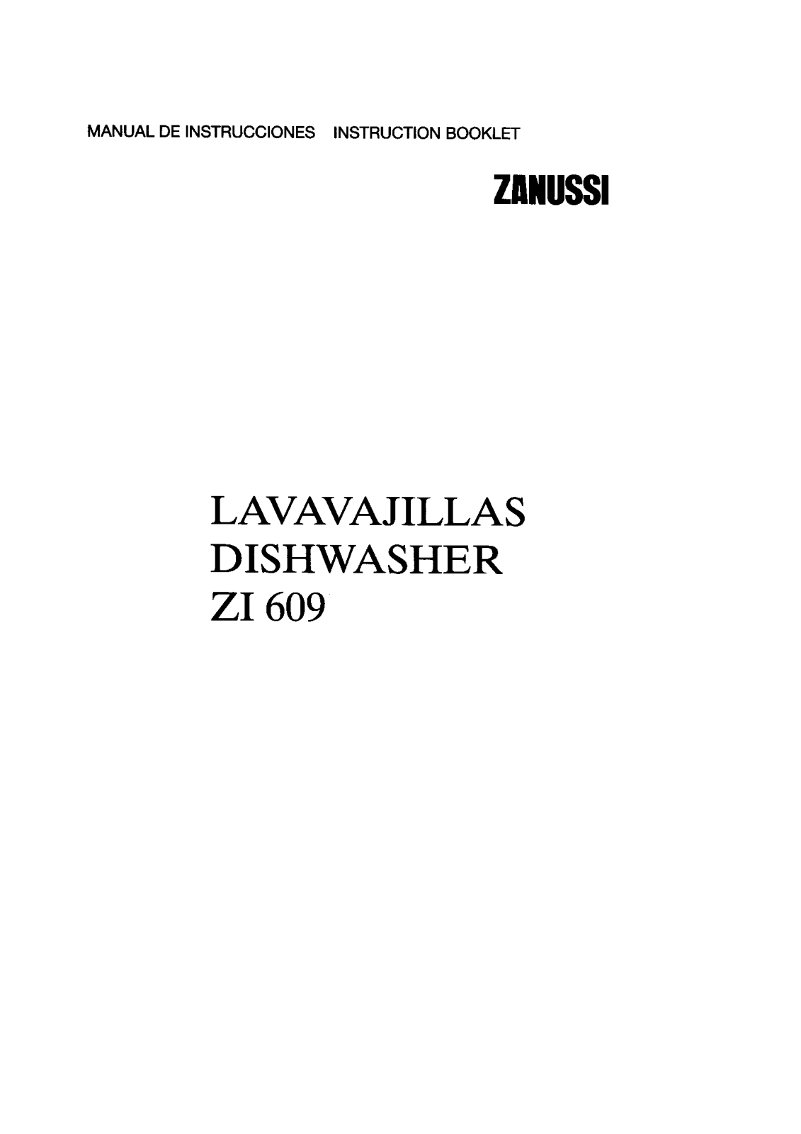 Zanussi ZI609 User Manual