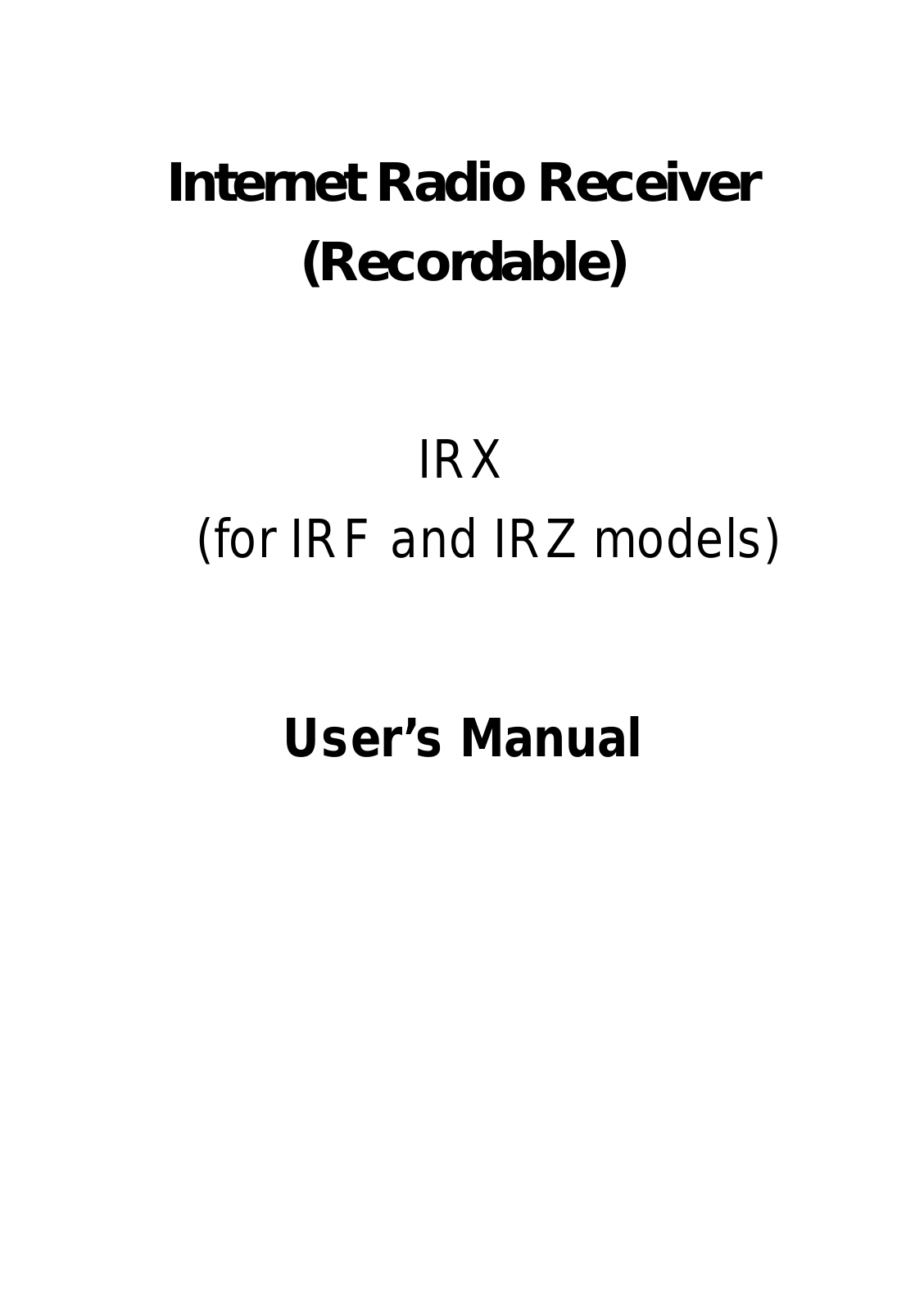 Behavior Tech Computer IRFZ66534 Users manual