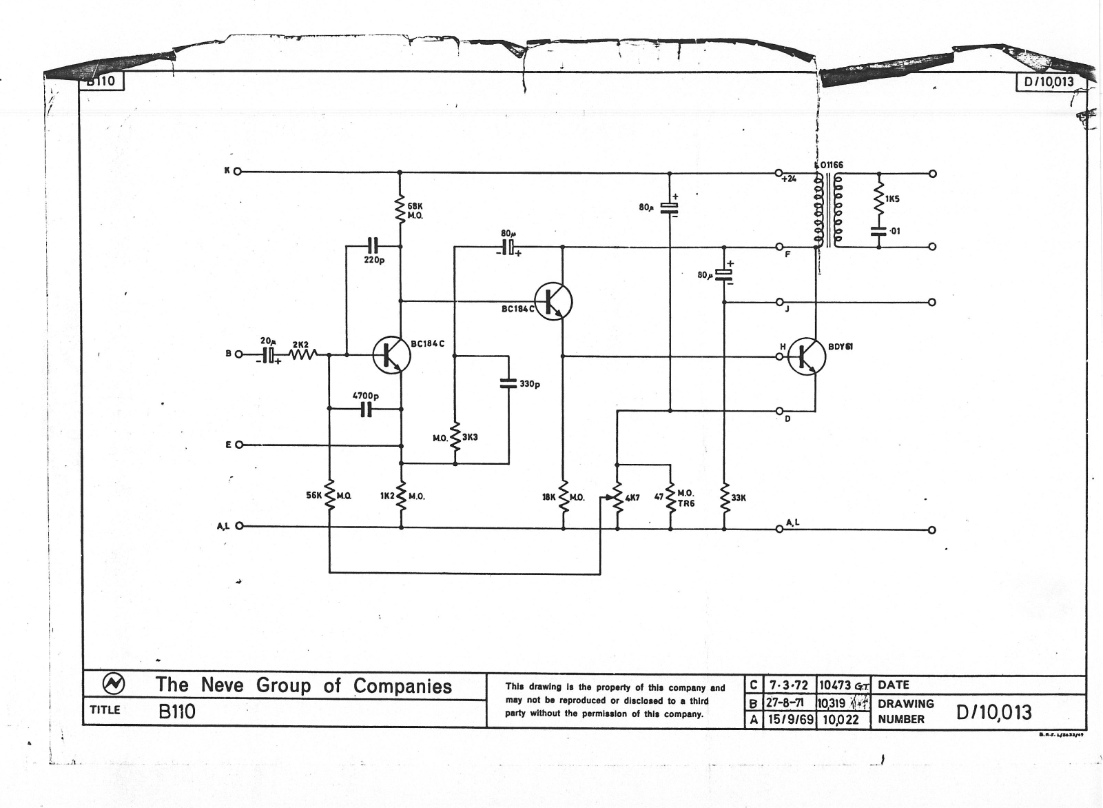 Neve 0110 User Manual