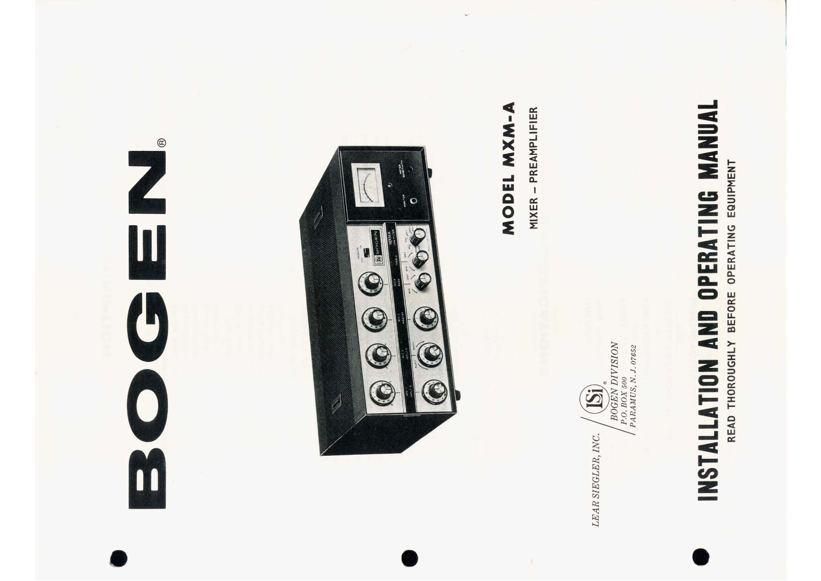 Bogen MXM-A Operating Manual