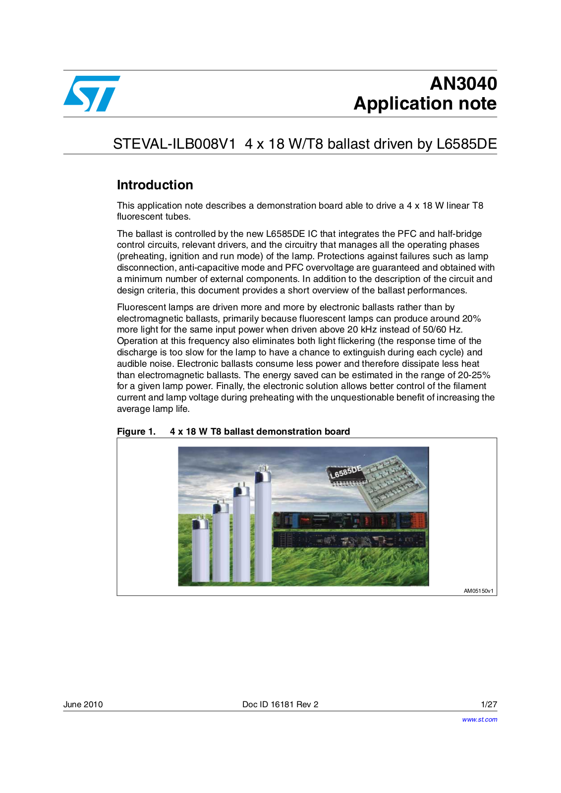 ST AN3040 APPLICATION NOTE