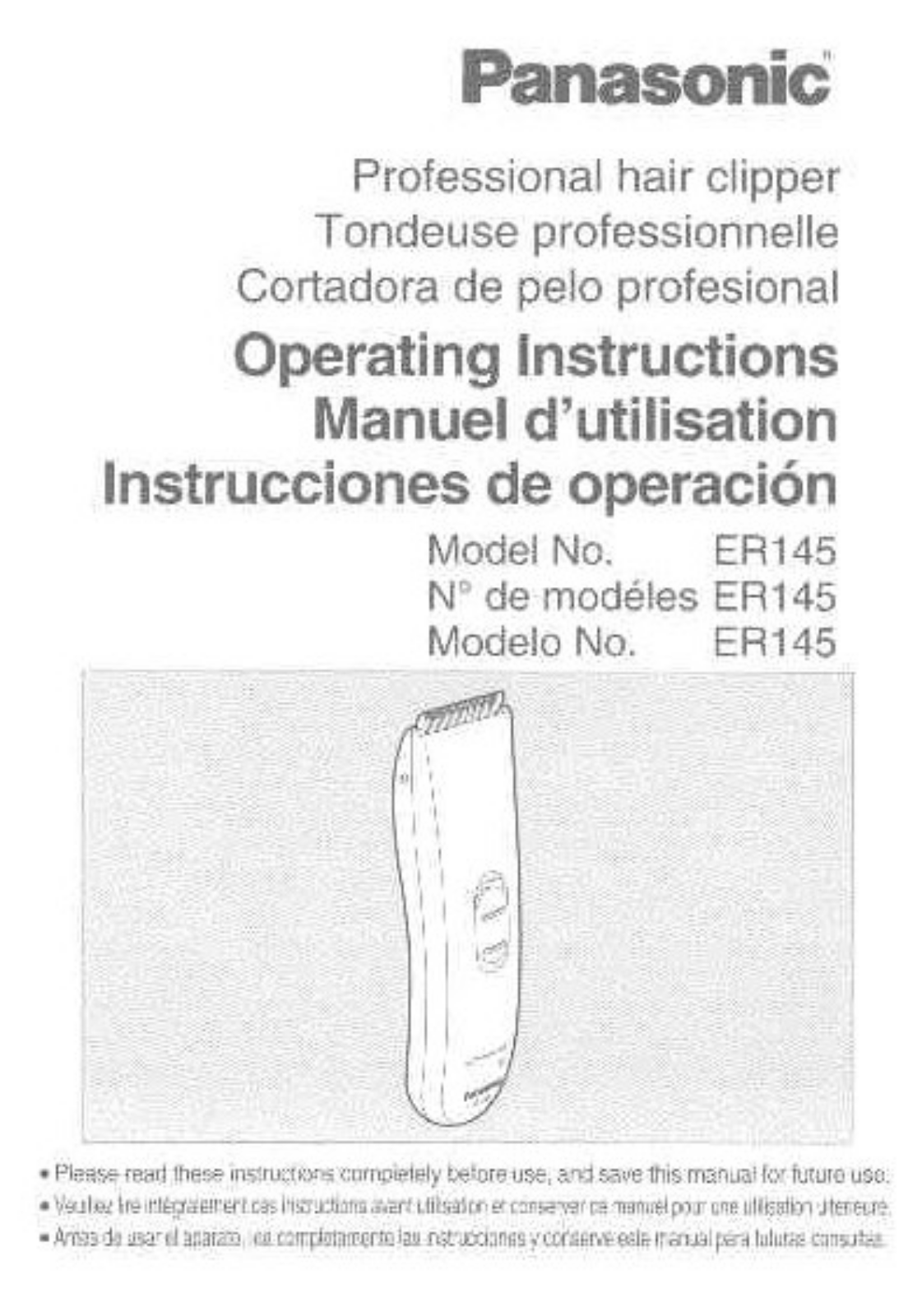 Panasonic ER-145, ER-145PA1 User Manual