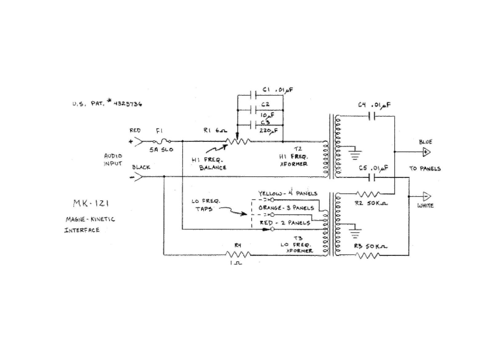 Acoustat MK121-spk Schematic