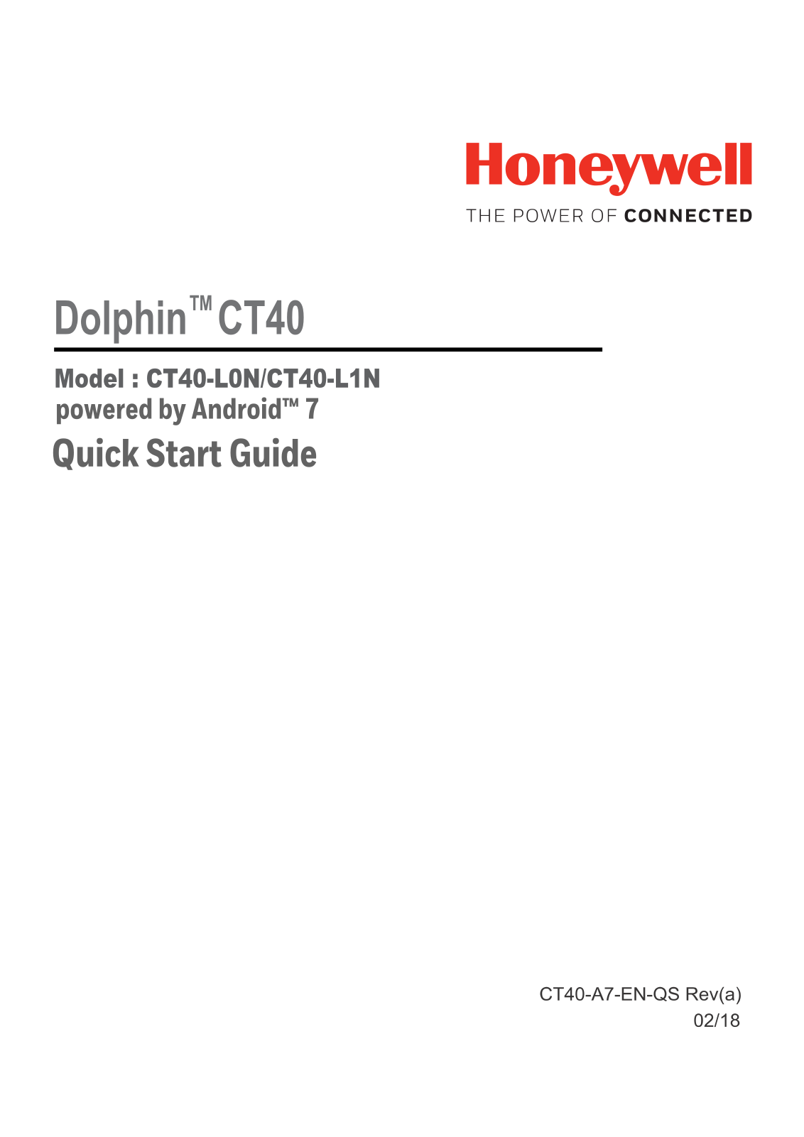 Honeywell CT40L0N User Manual