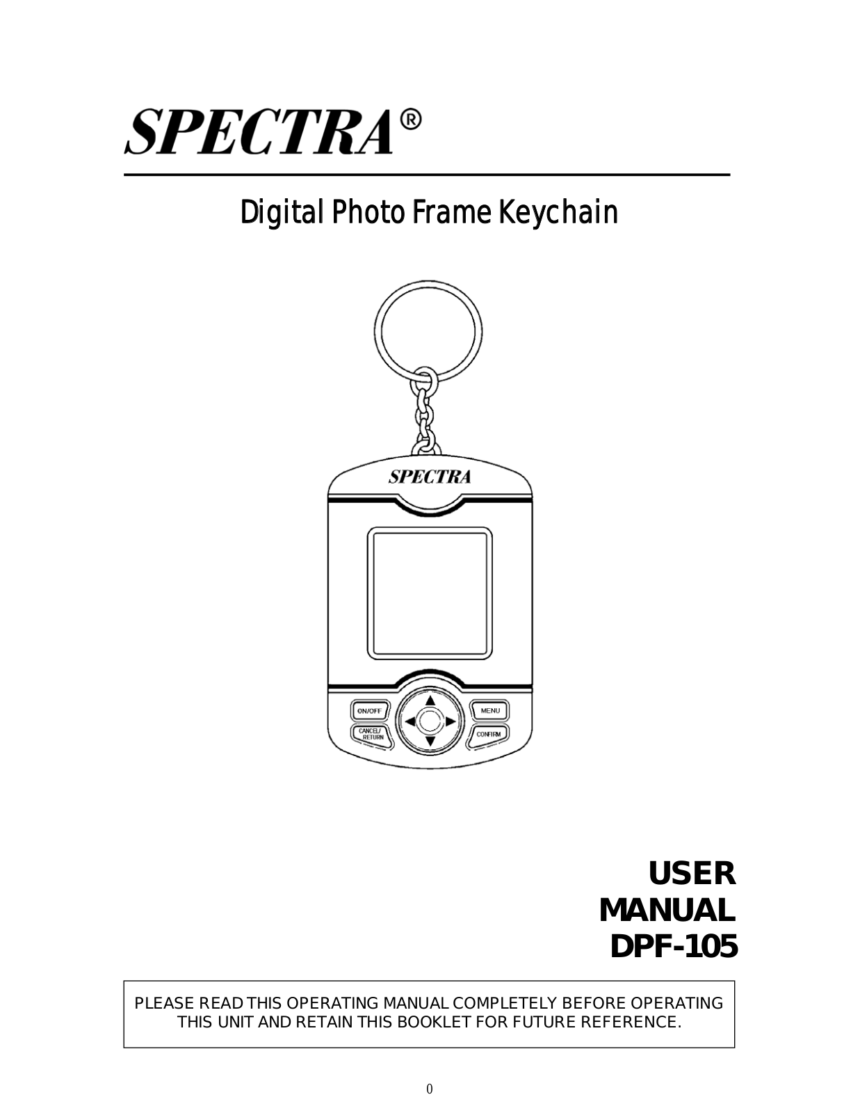 Spectra DPF-105 User Manual