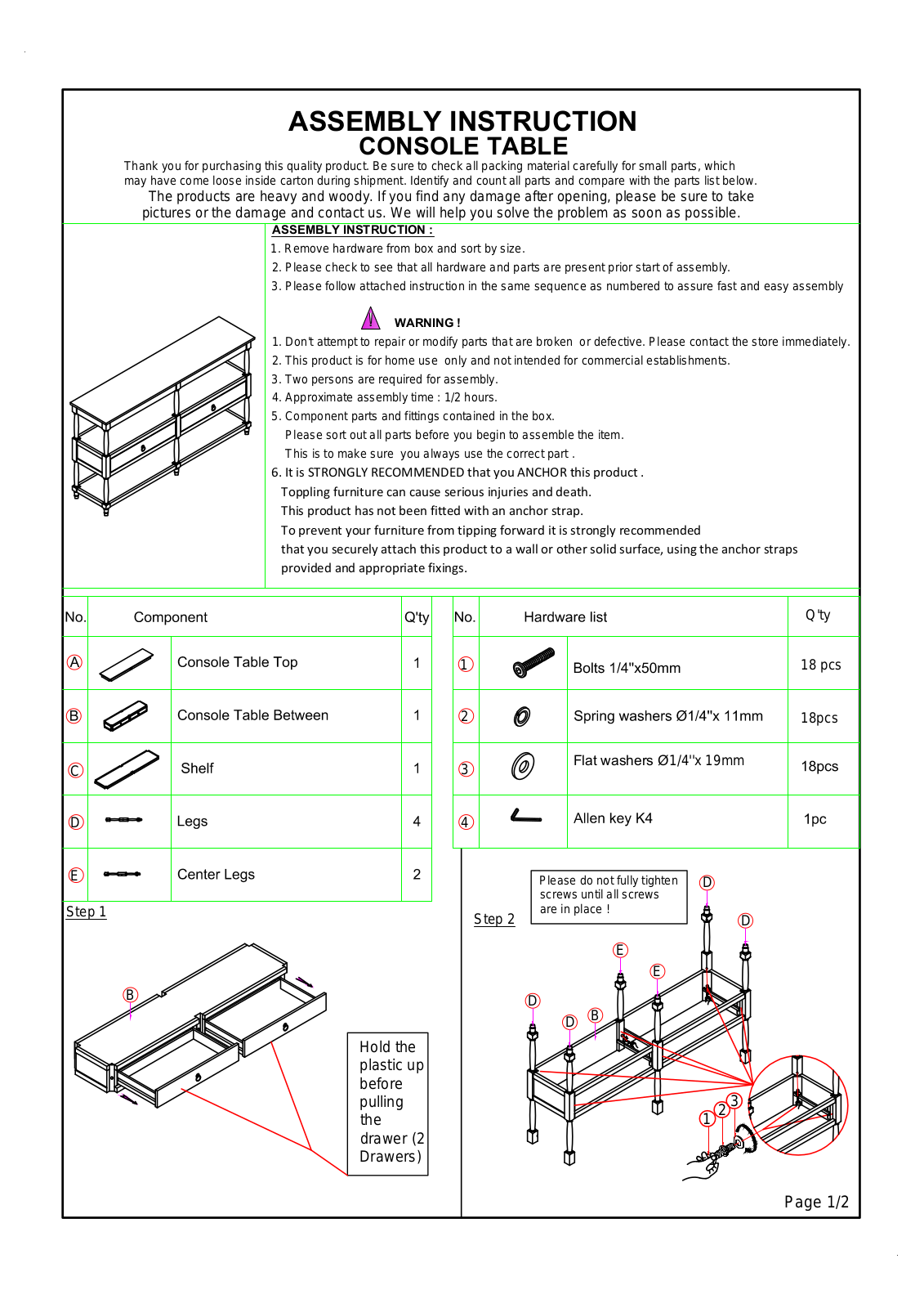 Sand & Stable W004336460 Installation & Assembly - ManualMachine.com