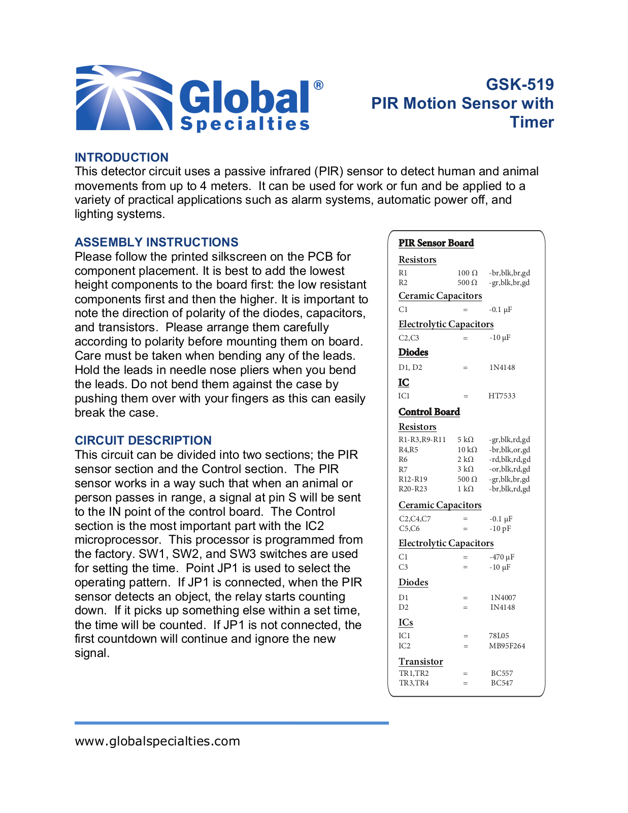 Cal Test Electronics GSK-519 User's Manual