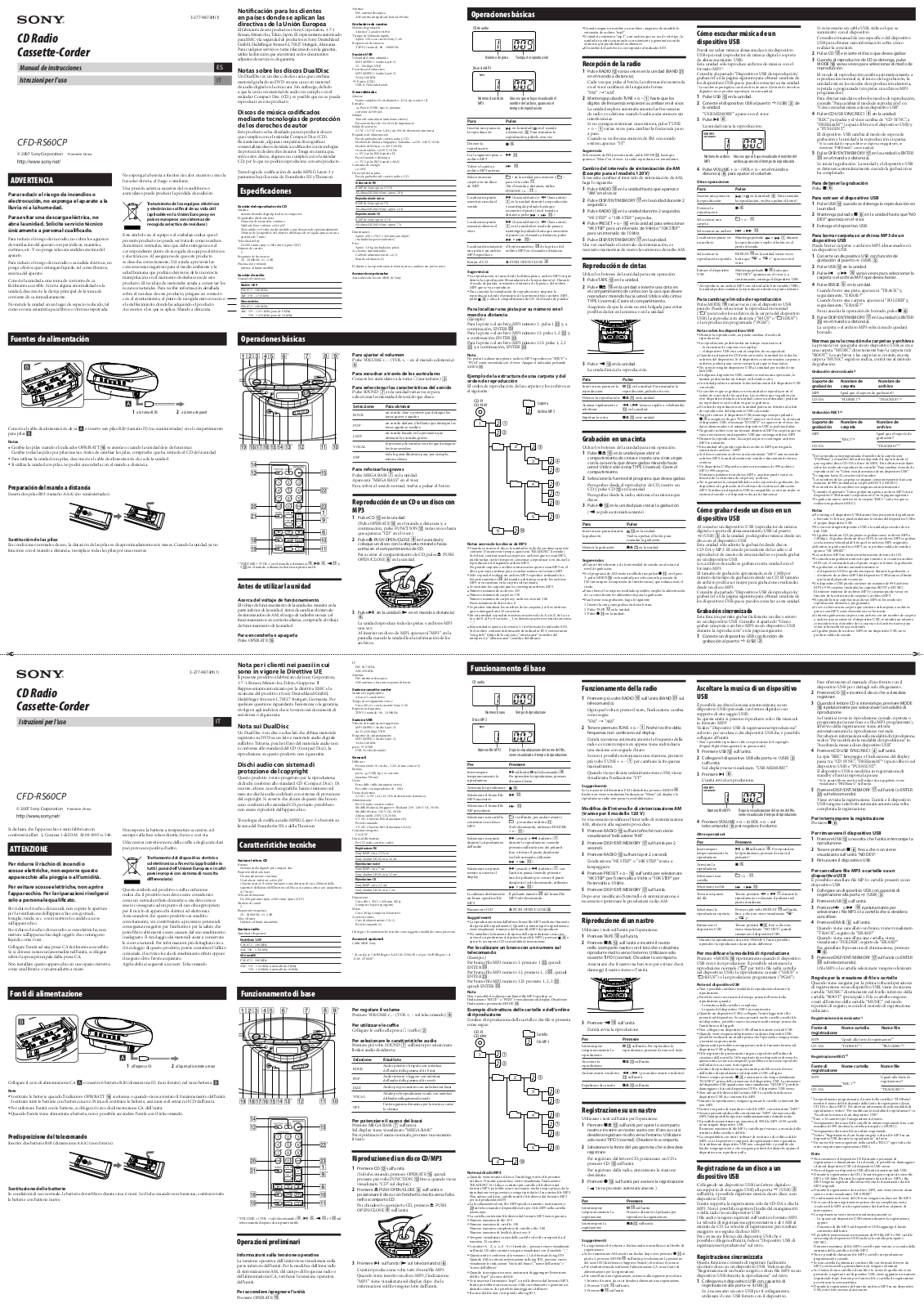 Sony CFD-RS60CP User Manual