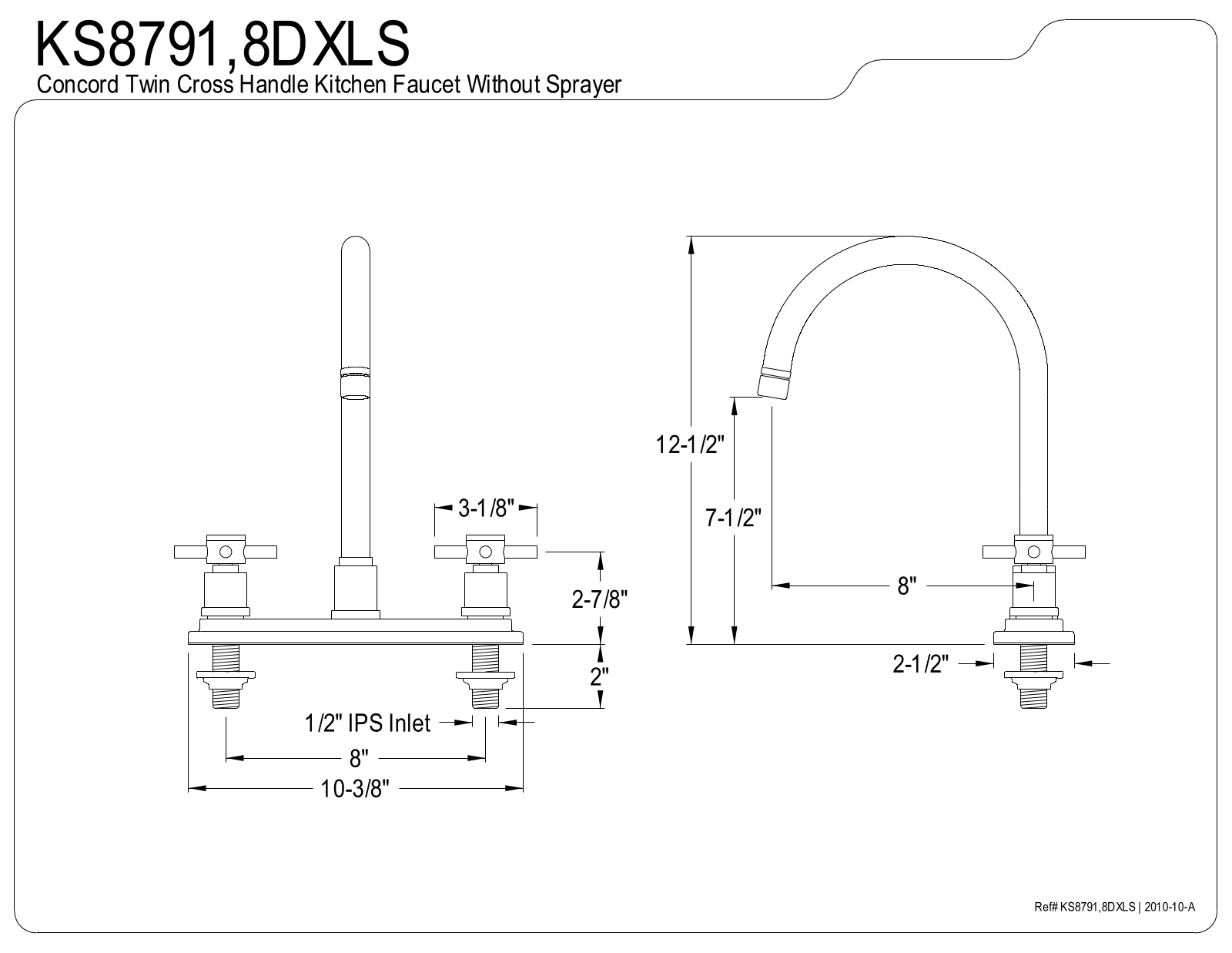 Elements of Design KS8798DXLS Specifications Sheet - ManualMachine.com