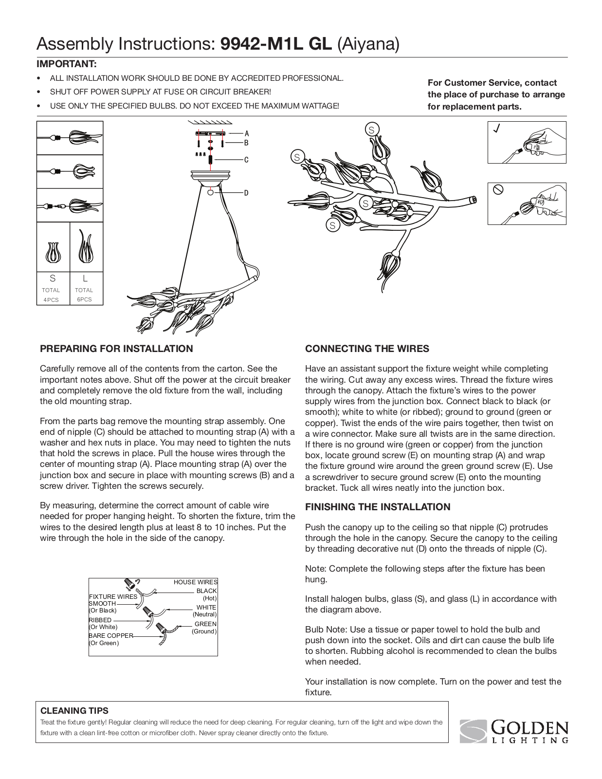 Golden Lighting 9942-M1L GL User Manual