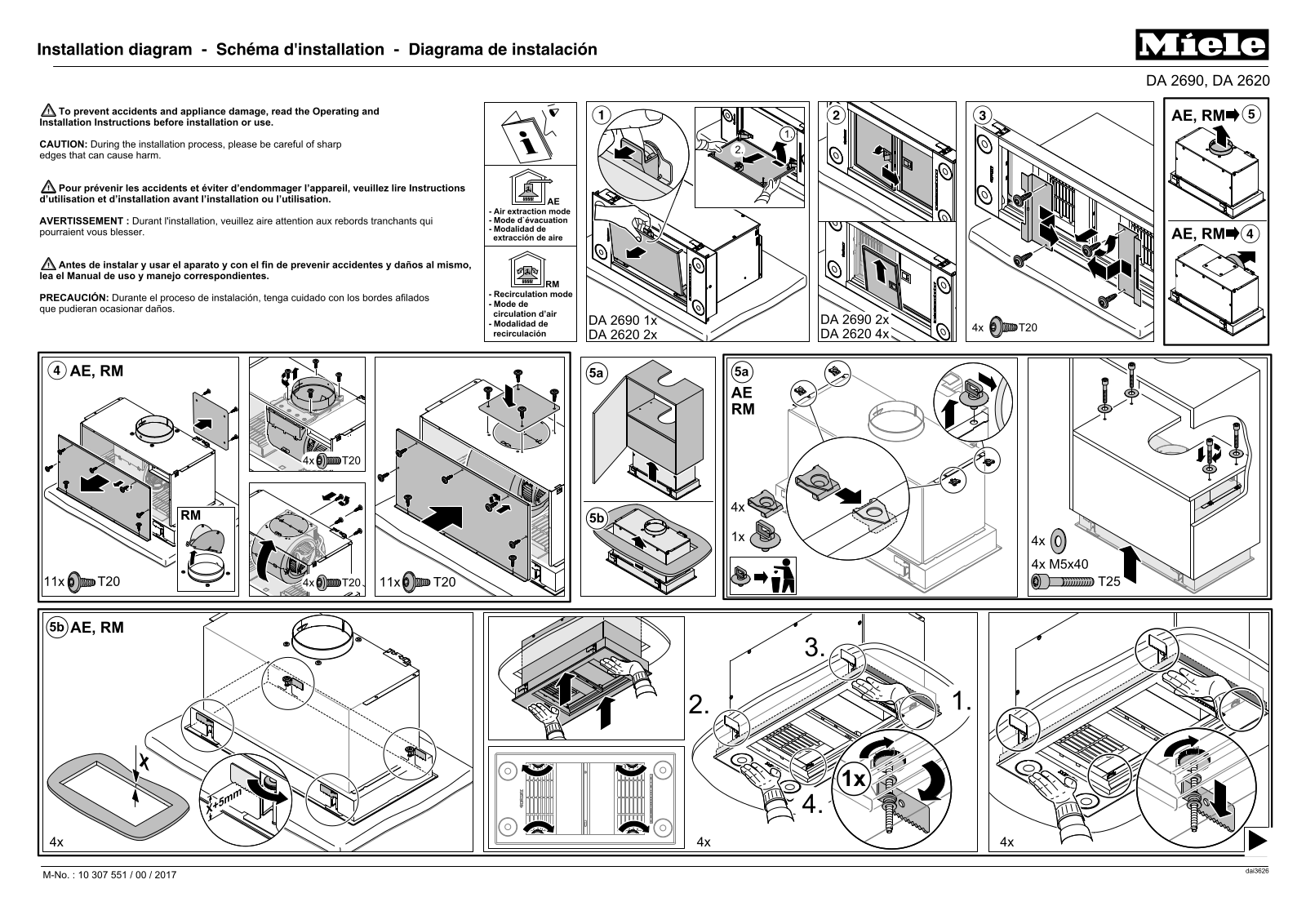 Miele DA2620 Assembly Guide