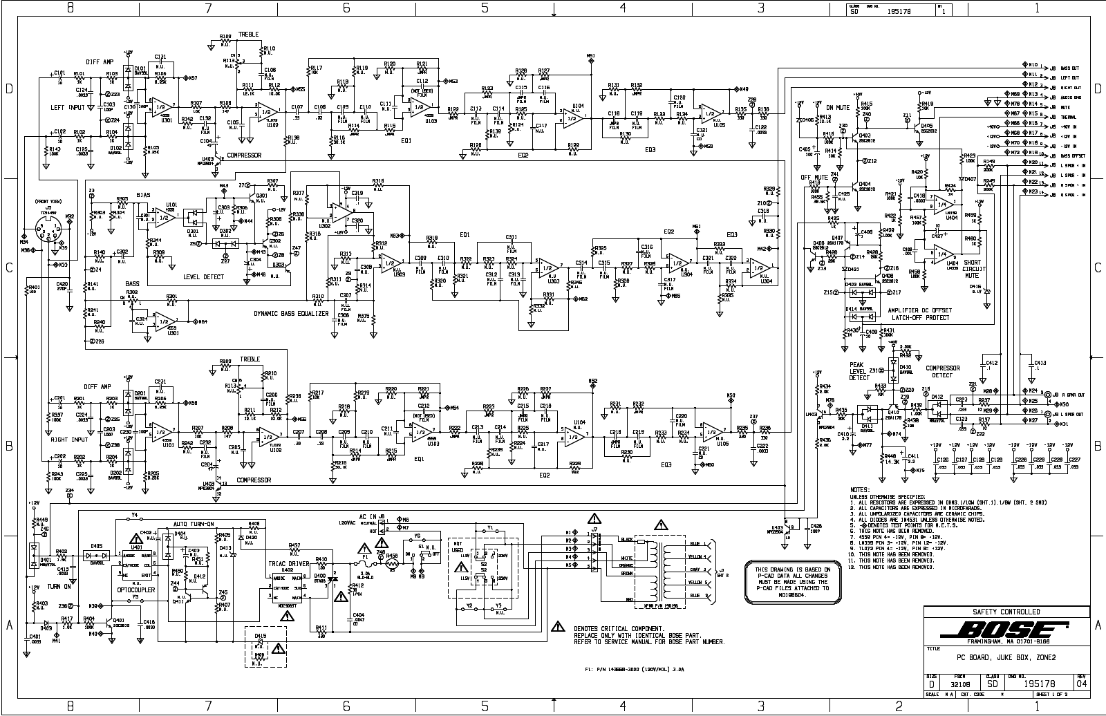 BOSE ZONE 2 Schematic