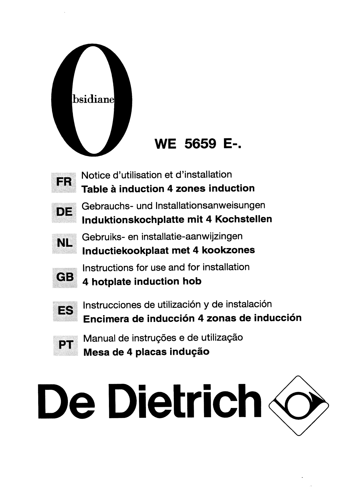 De dietrich WE5659E3 User Manual