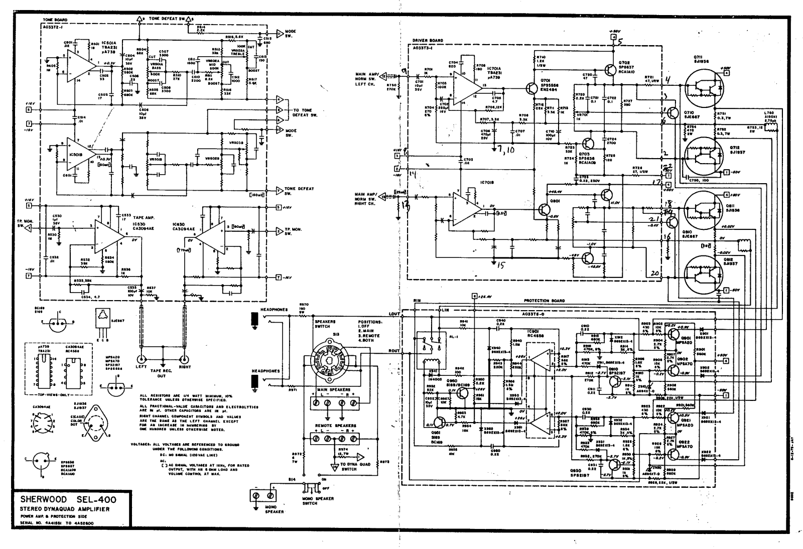 Sherwood SEL-400 Schematic