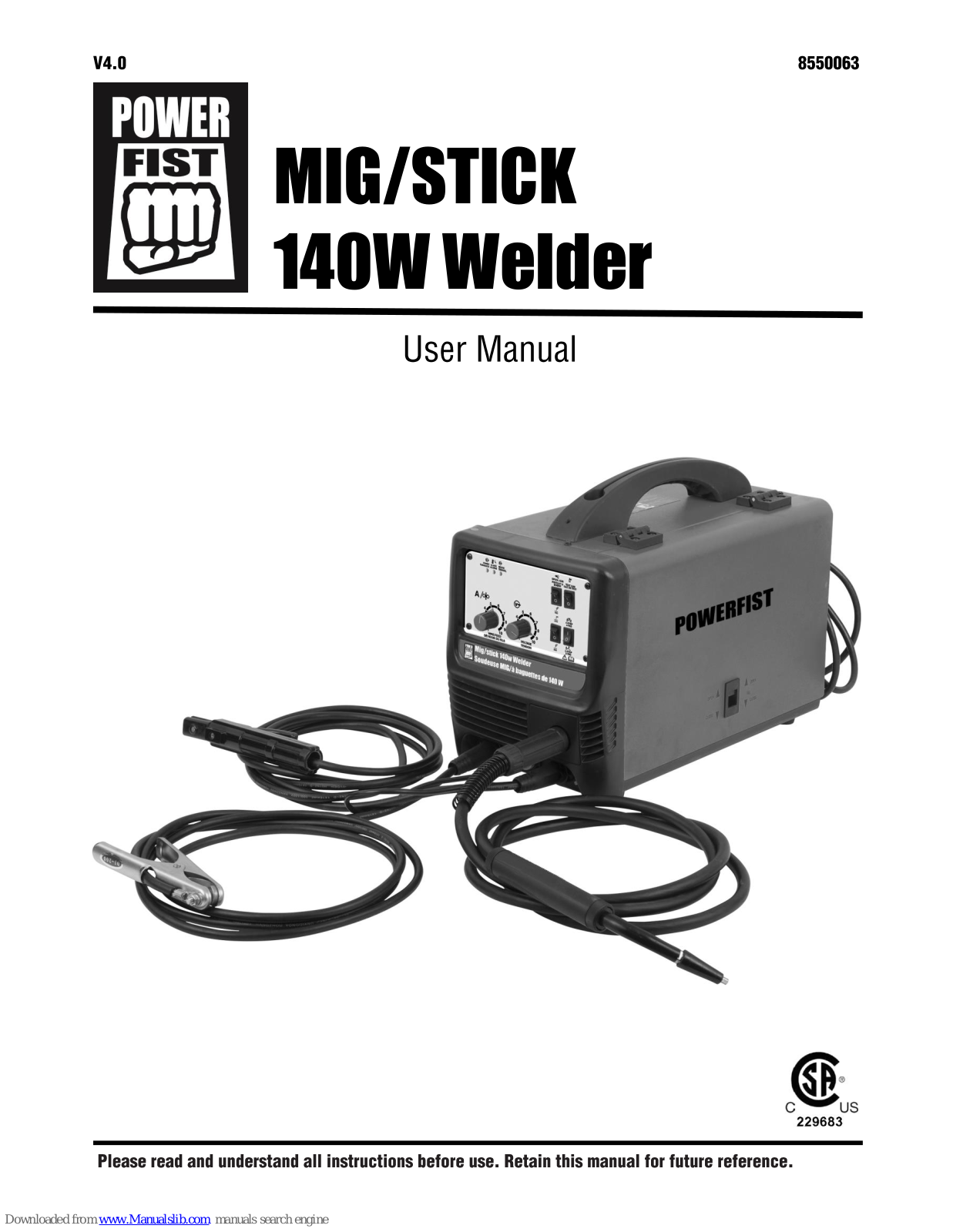 Power Fist 8550063 User Manual - ManualMachine.com