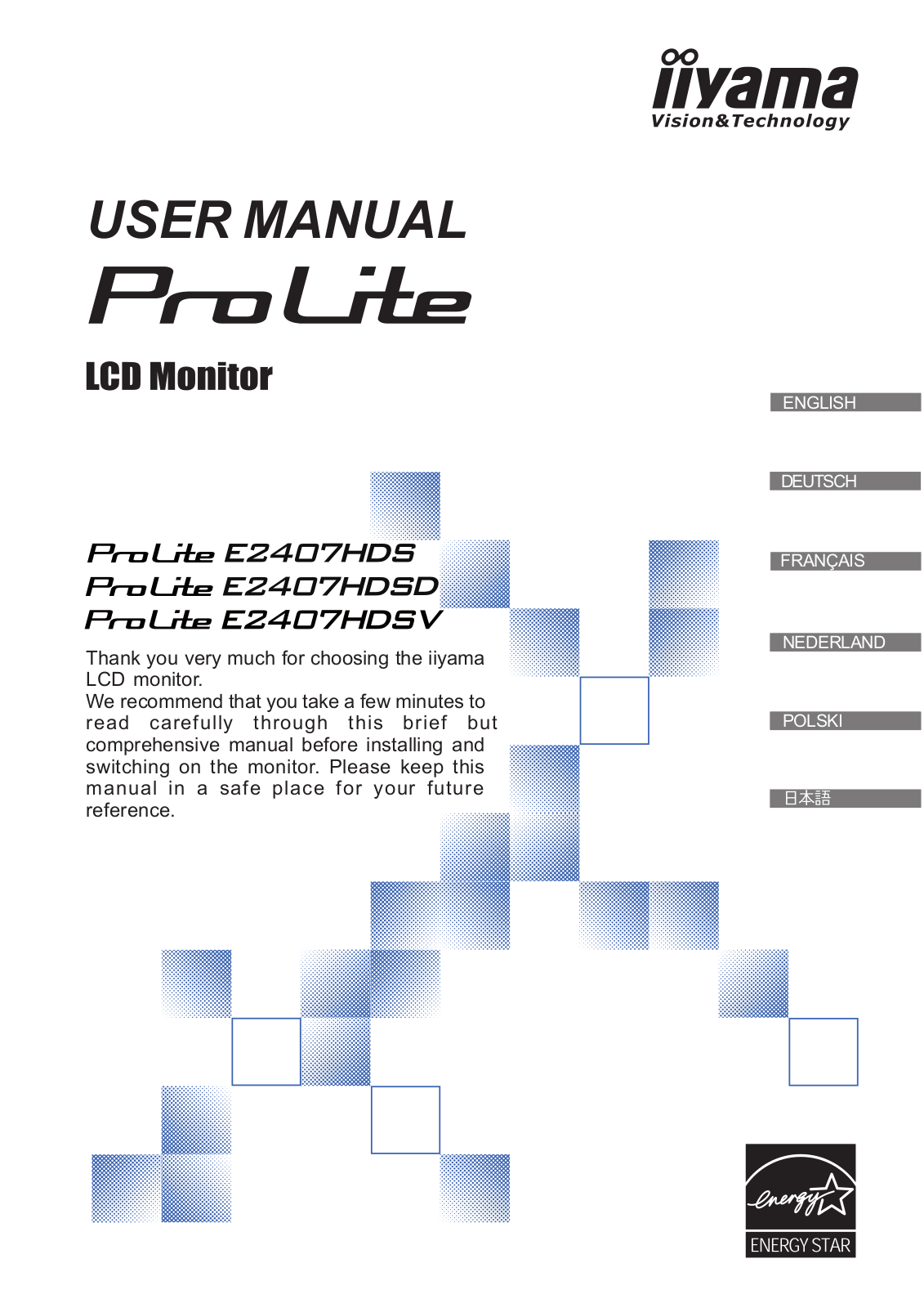 Iiyama E2407HDSV, E2407HDS, E2407HDSD User Manual