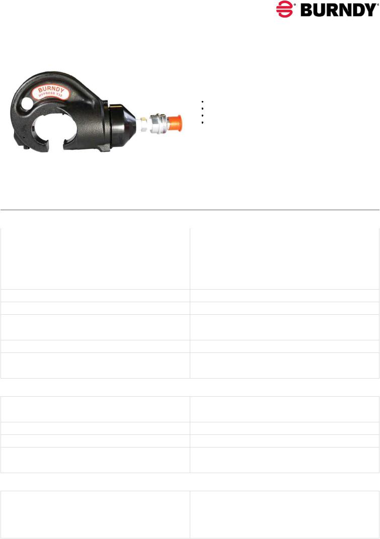 Burndy Y35BH Data Sheet