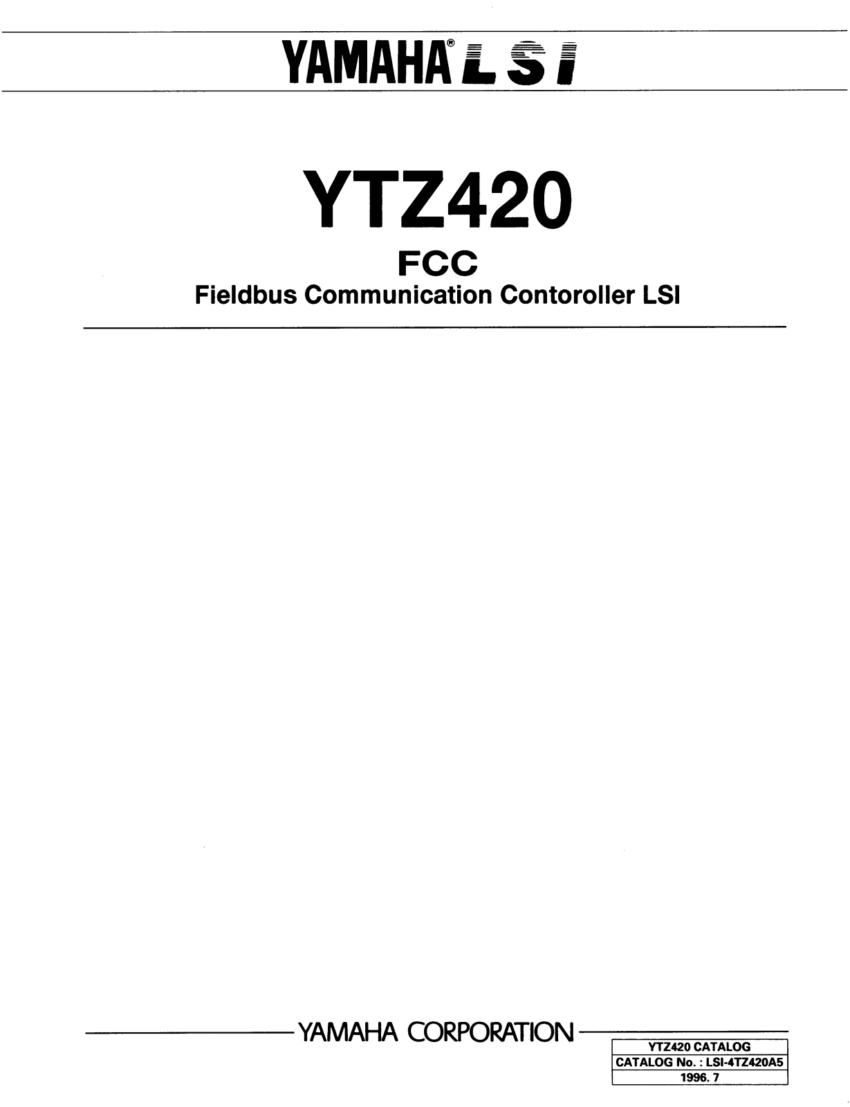 YAMAHA YTZ420 Datasheet