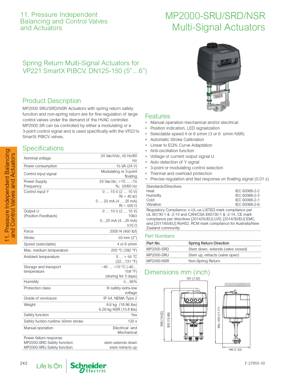 Schneider Electric MP2000-NSR Catalog Page