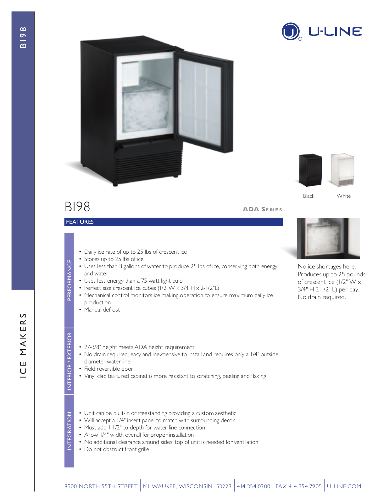 U-Line ULN-BI98B-00 User Manual