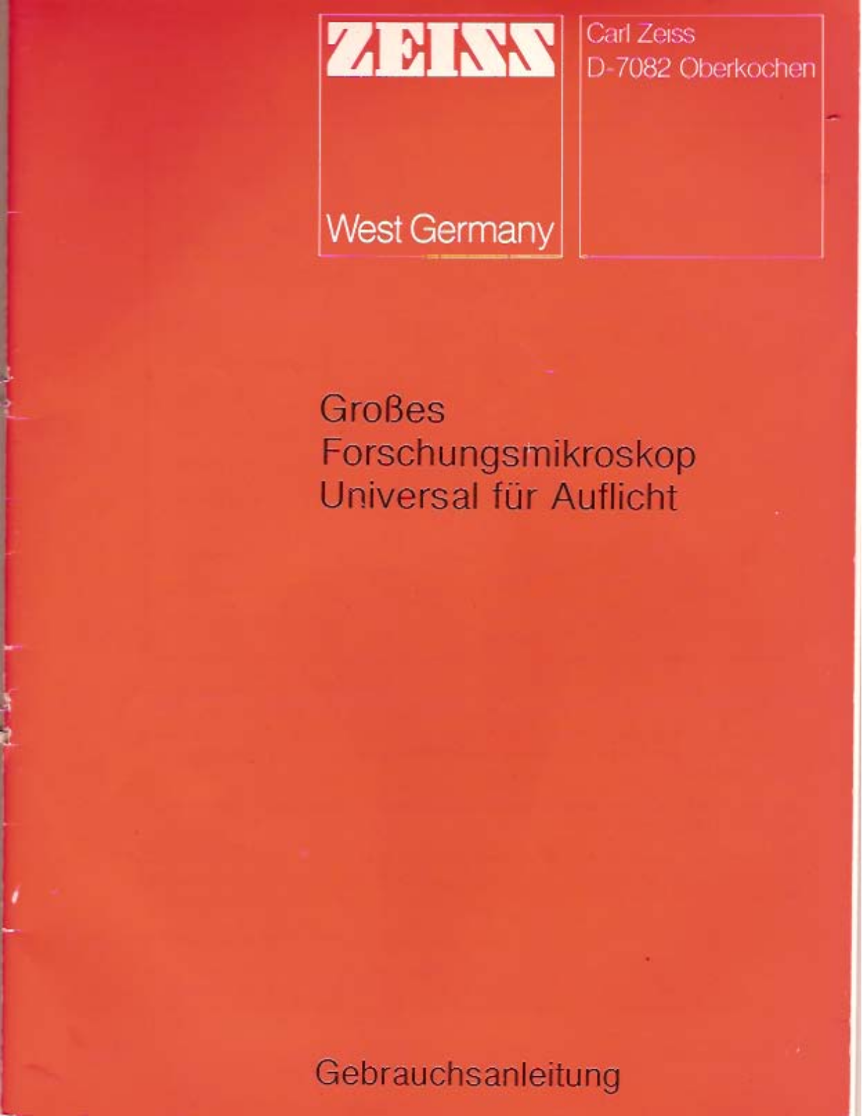 Zeiss Universal Auflicht User Manual