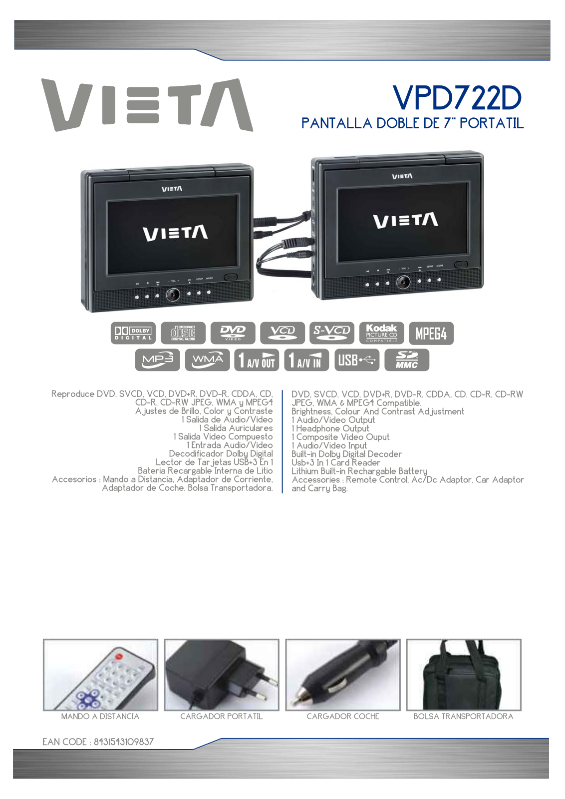 Vieta VPD722D User Manual