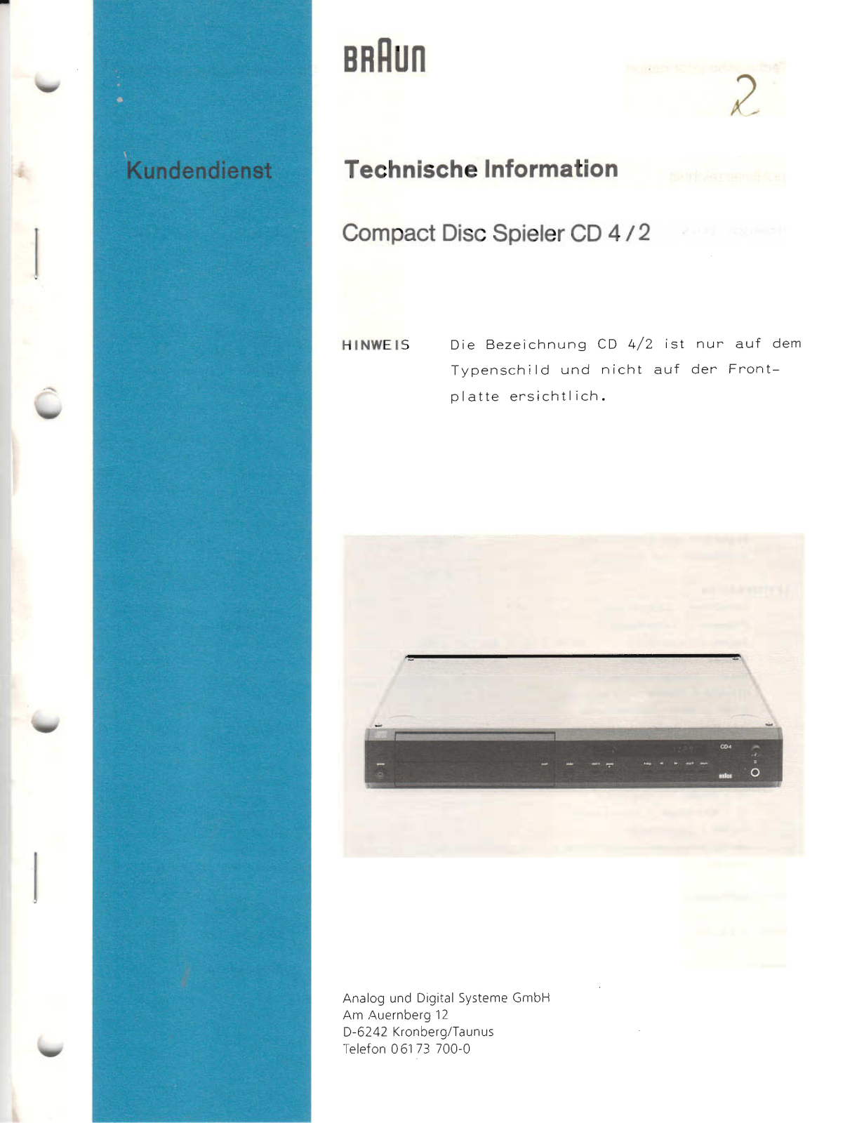 Braun CD-4-2 Service Manual