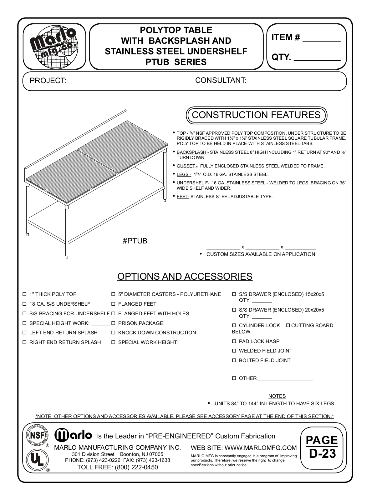 Marlo PTU10824 User Manual