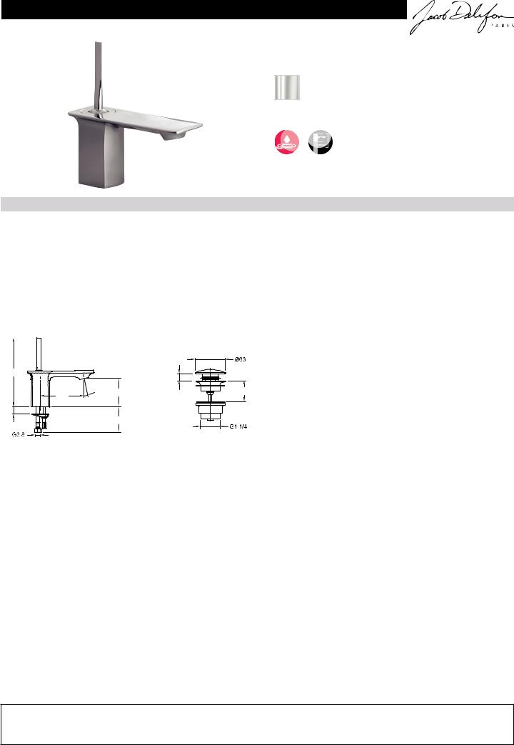 Jacob Delafon STANCE E14760-CP Datasheet