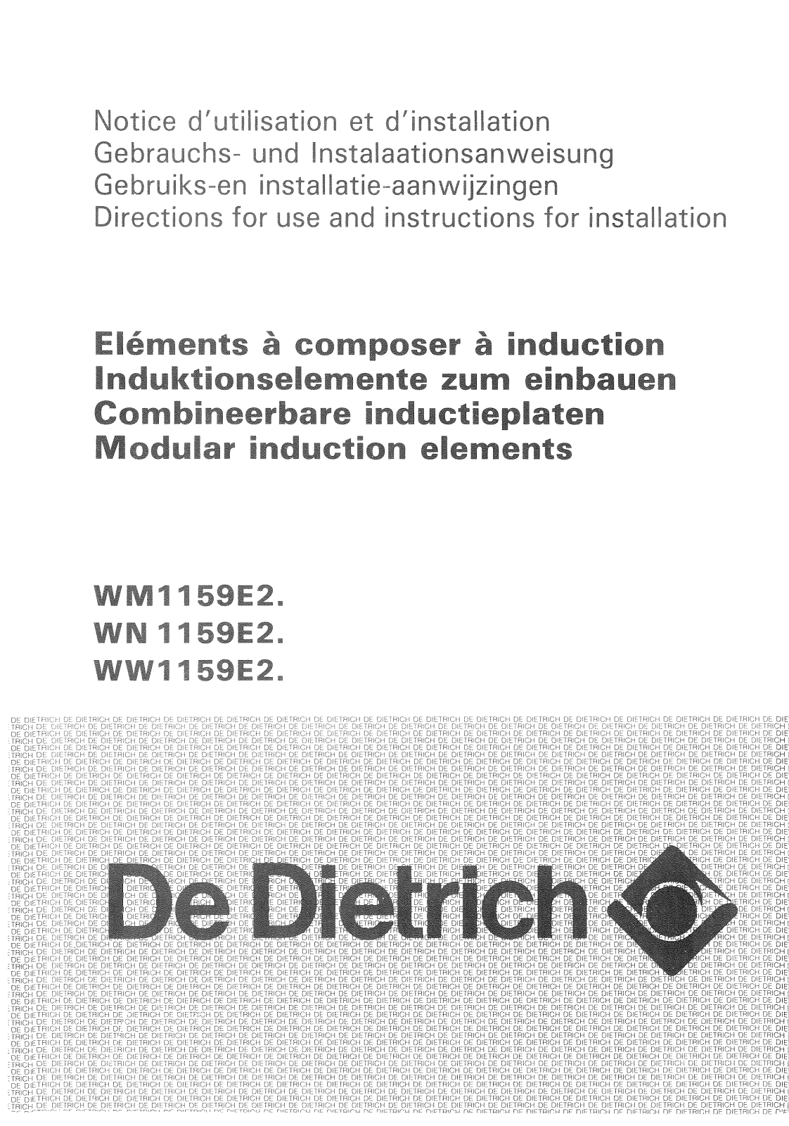 De dietrich WN1159E2, WW1159E2, WM1159E2 User Manual