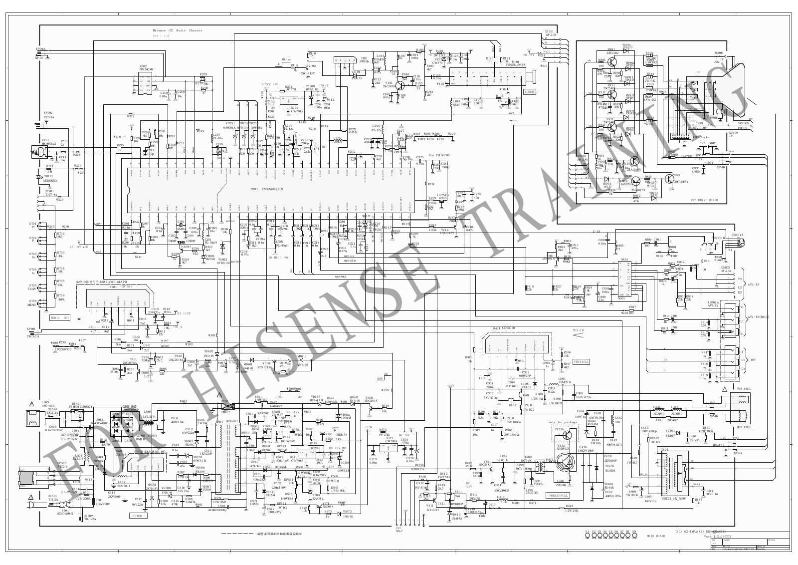 Hisense TC25R08N CI-CQ0765, TMPA8873, LA78041 Schematic