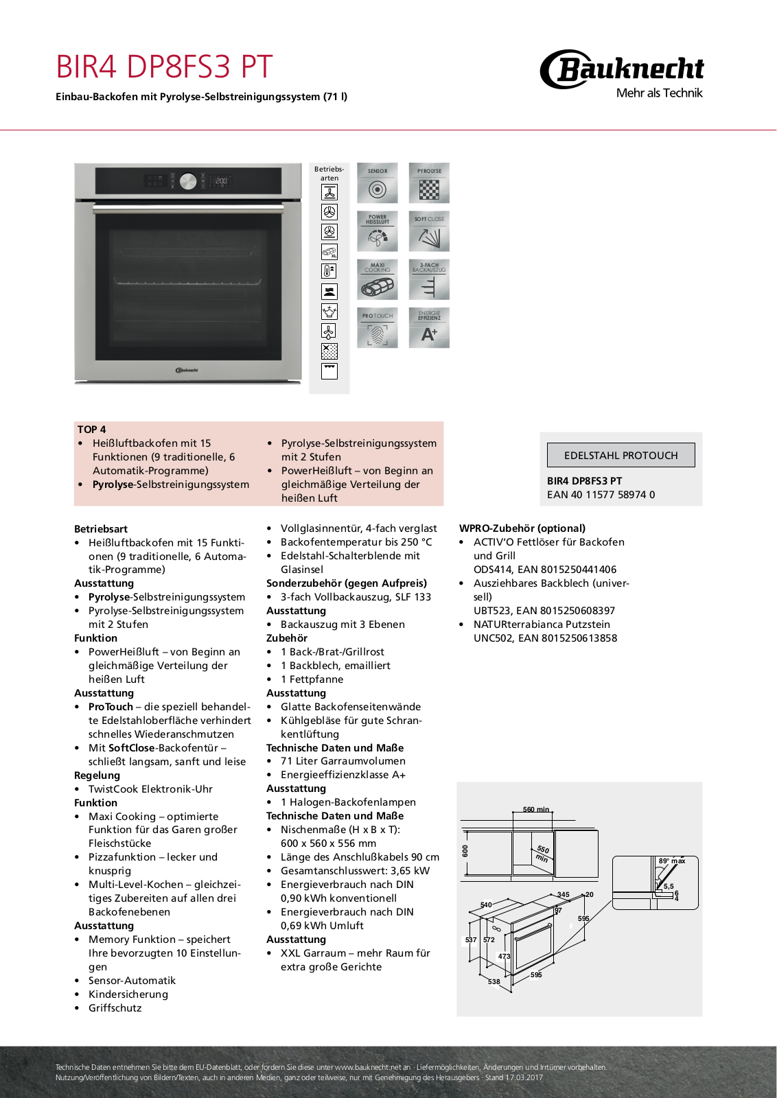 Bauknecht BIR4 DP8FS3 PT User Manual