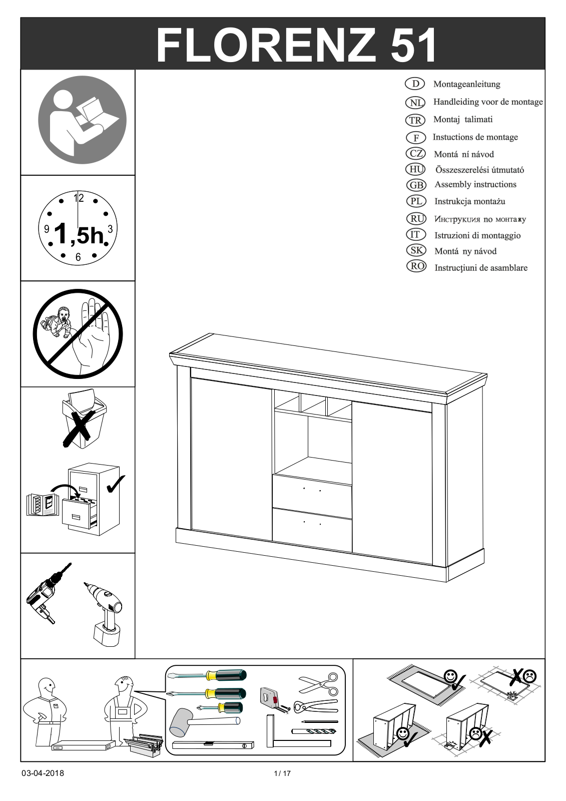 Home affaire Florenz 51 Assembly instructions