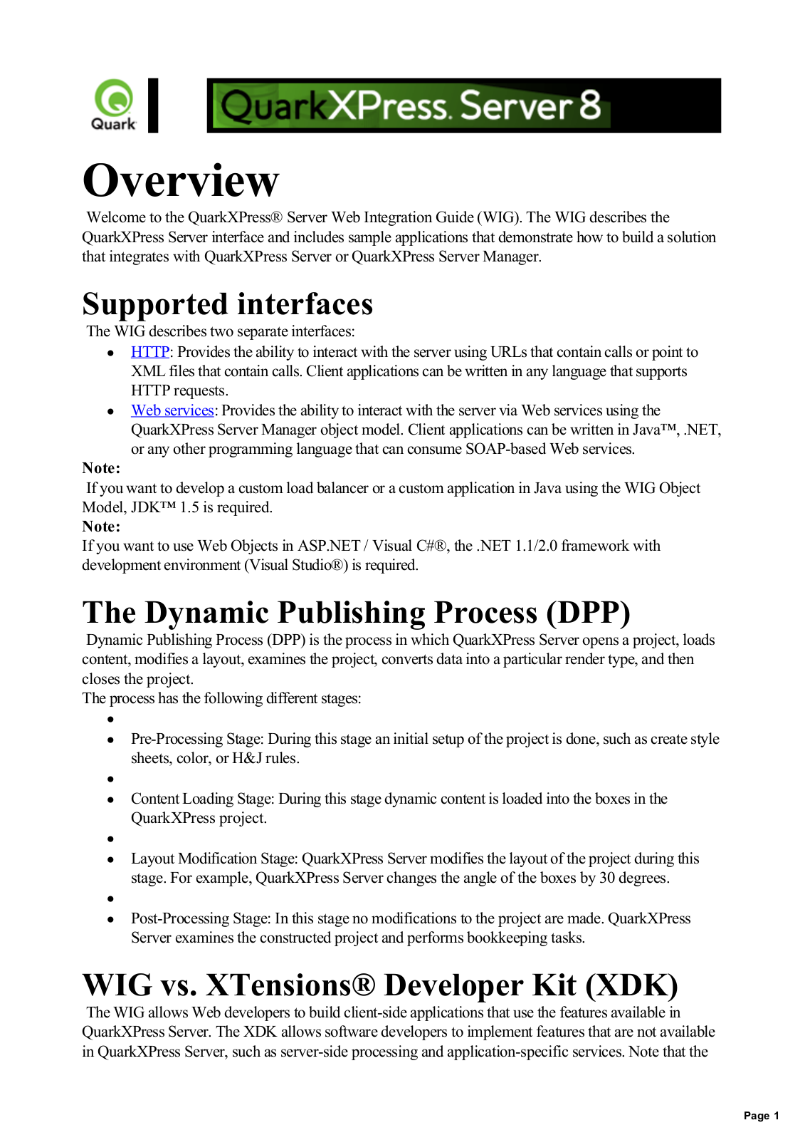 Quark QuarkXPress Server - 8.0 User Manual