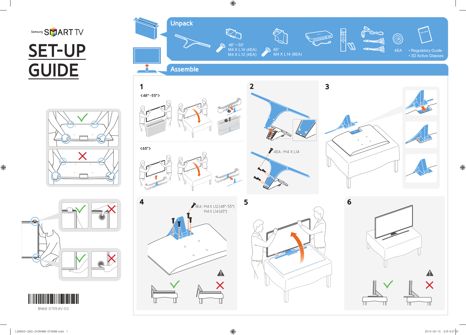 Samsung UN65JS850DFXZA, UN55JS8500FXZA User Manual