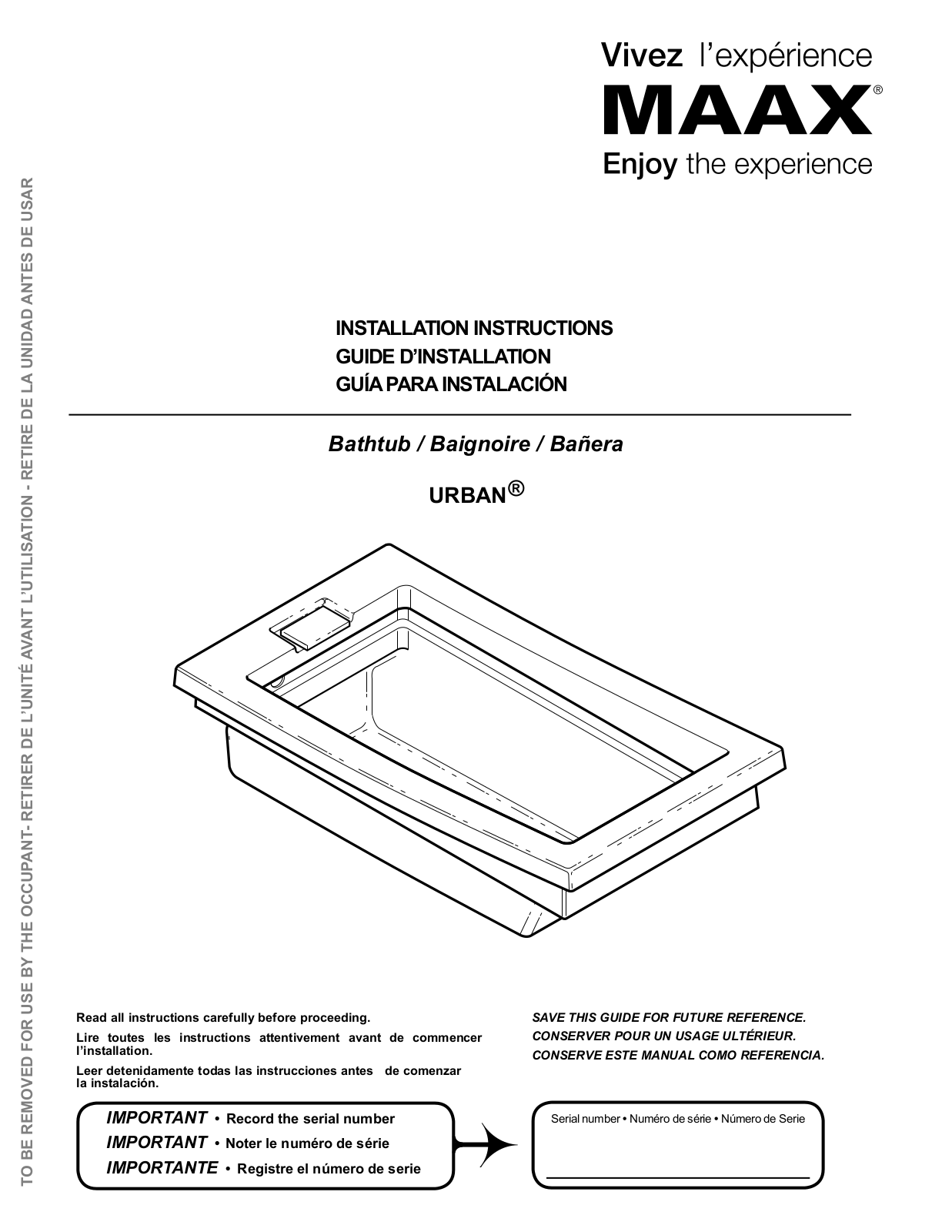 MAAX URBAN User Manual