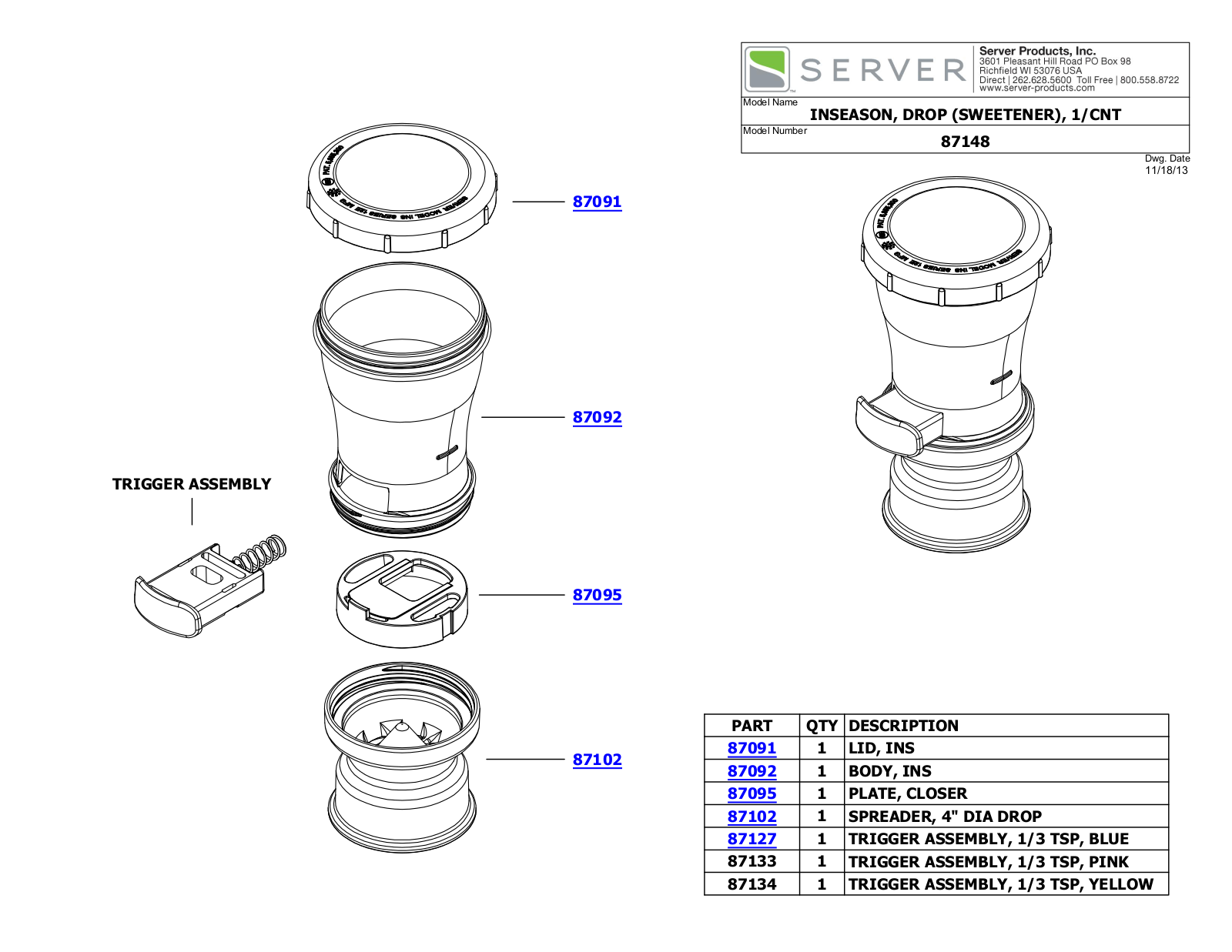 Server 87148 Parts Manual