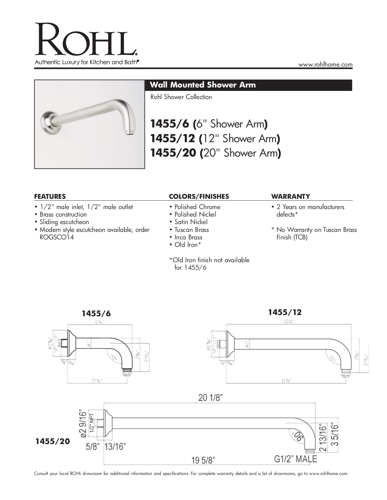 Rohl 145520OI User Manual