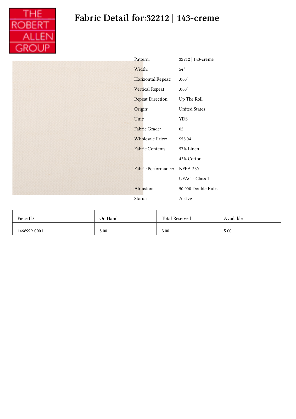 Duralee CRAL6115 Specifications - ManualMachine.com